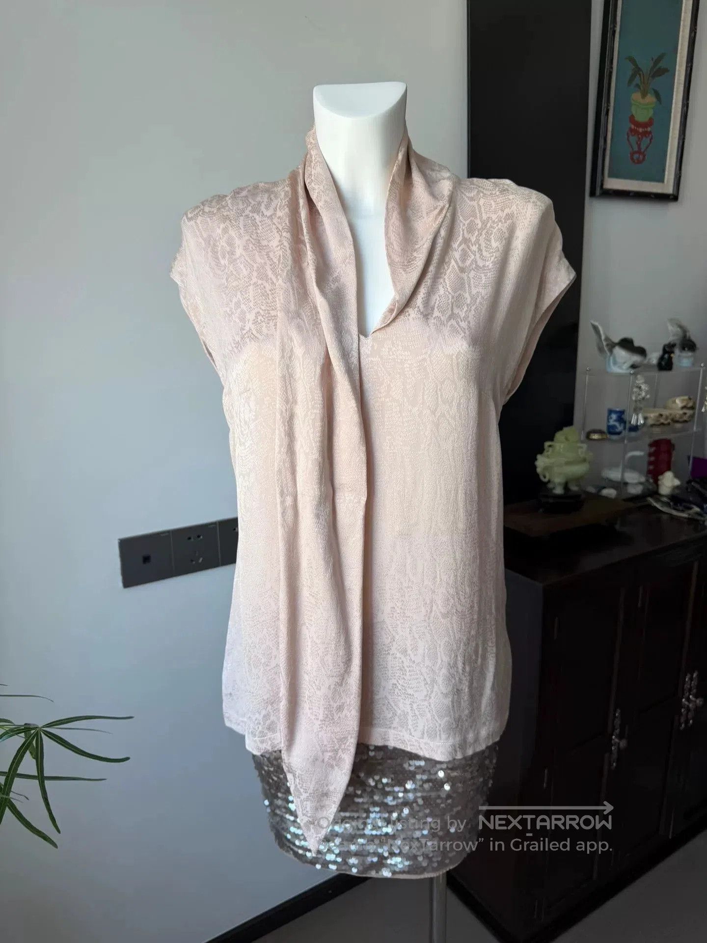 Just Cavalli Just Cavalli Pink Snake Print Scarf Top. Size M / US 6-8 / IT 42-44 - 7 Thumbnail
