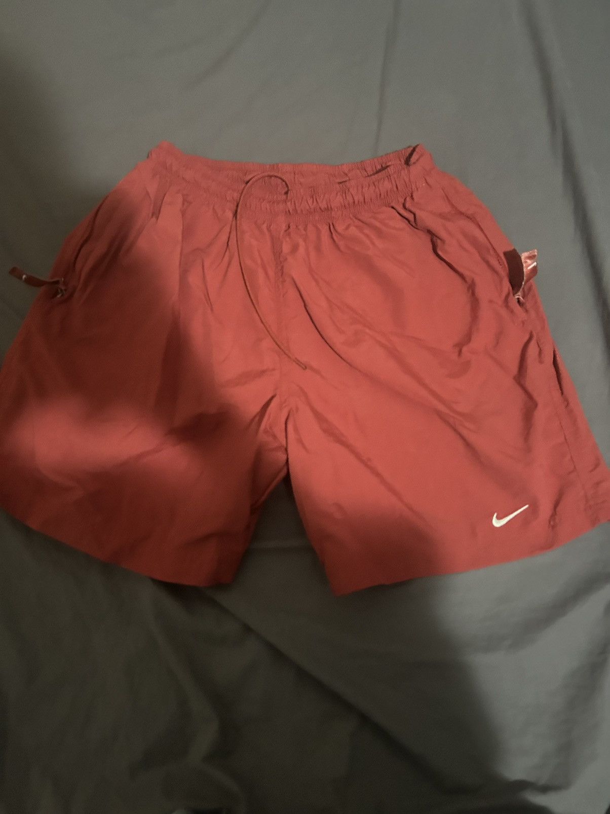 Nike × Vintage Red Nike Swoosh Shorts Size US 30 / EU 46 - 1 Thumbnail