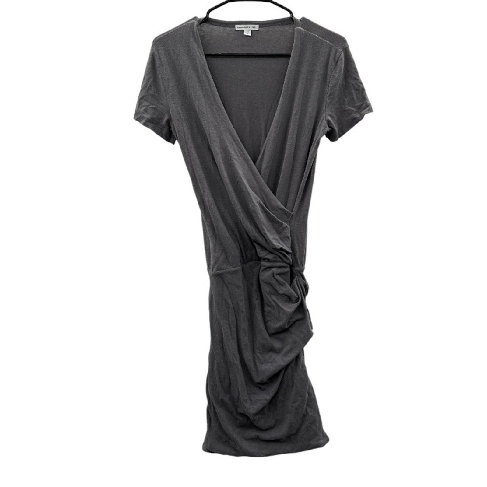 James Perse James Perse Gray Faux Wrap Gathered Mini Dress Size 1 (S) Size S / US 4 / IT 40 - 1 Thumbnail