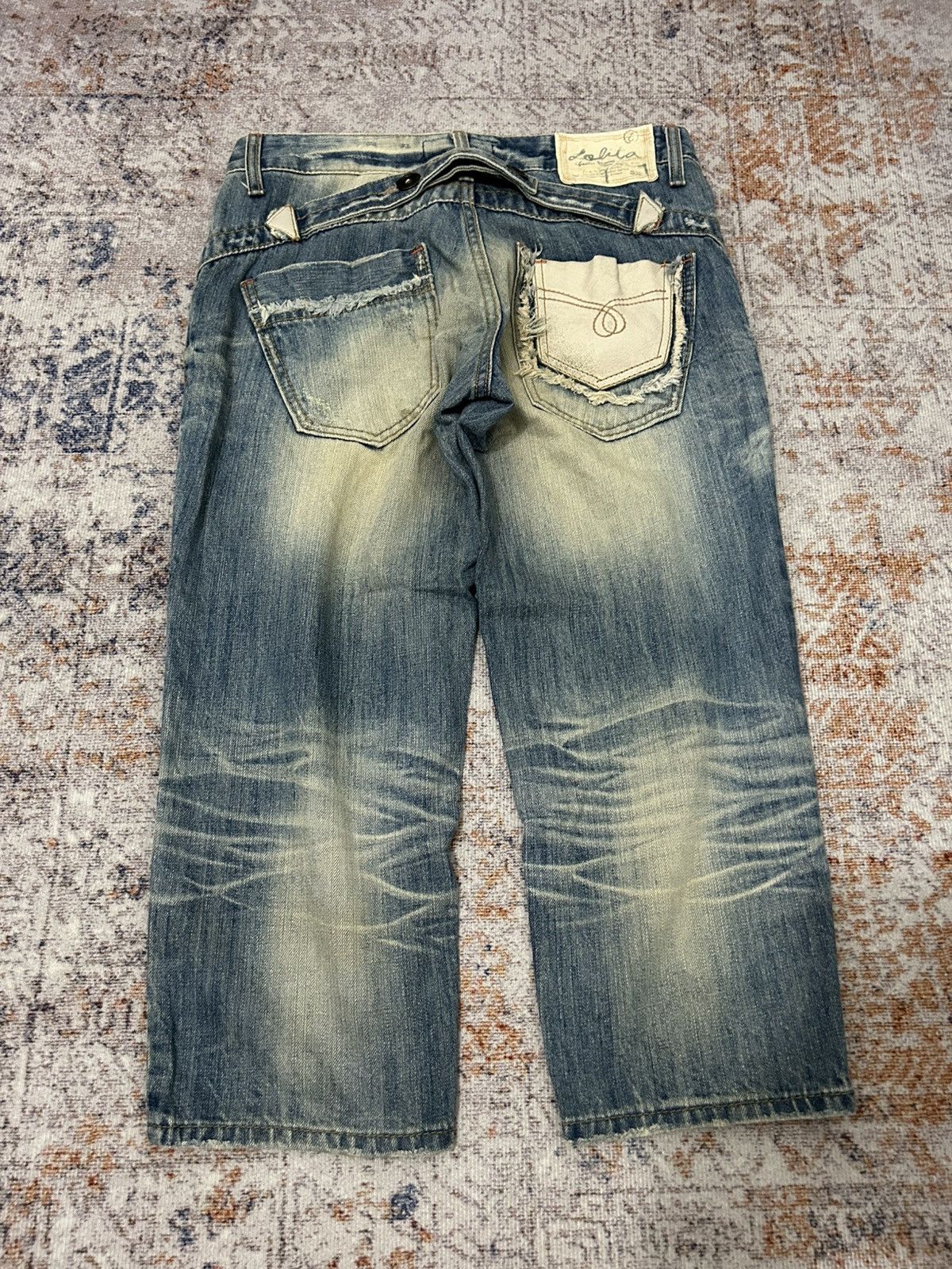 If Six Was Nine × Isamu Katayama Backlash × Japanese Brand Lolita Washed Buckle Back Cropped jeans Size US 32 / EU 48 - 2 Thumbnail