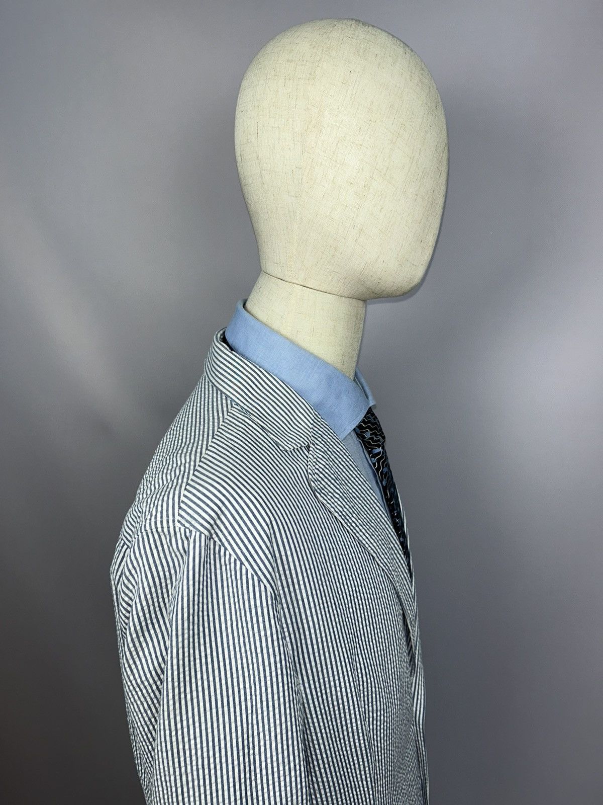 Designer × Lardini LARDINI Egama Striped Cotton Unlined Blazer Jacket Size EU56 Size 46R - 12 Thumbnail