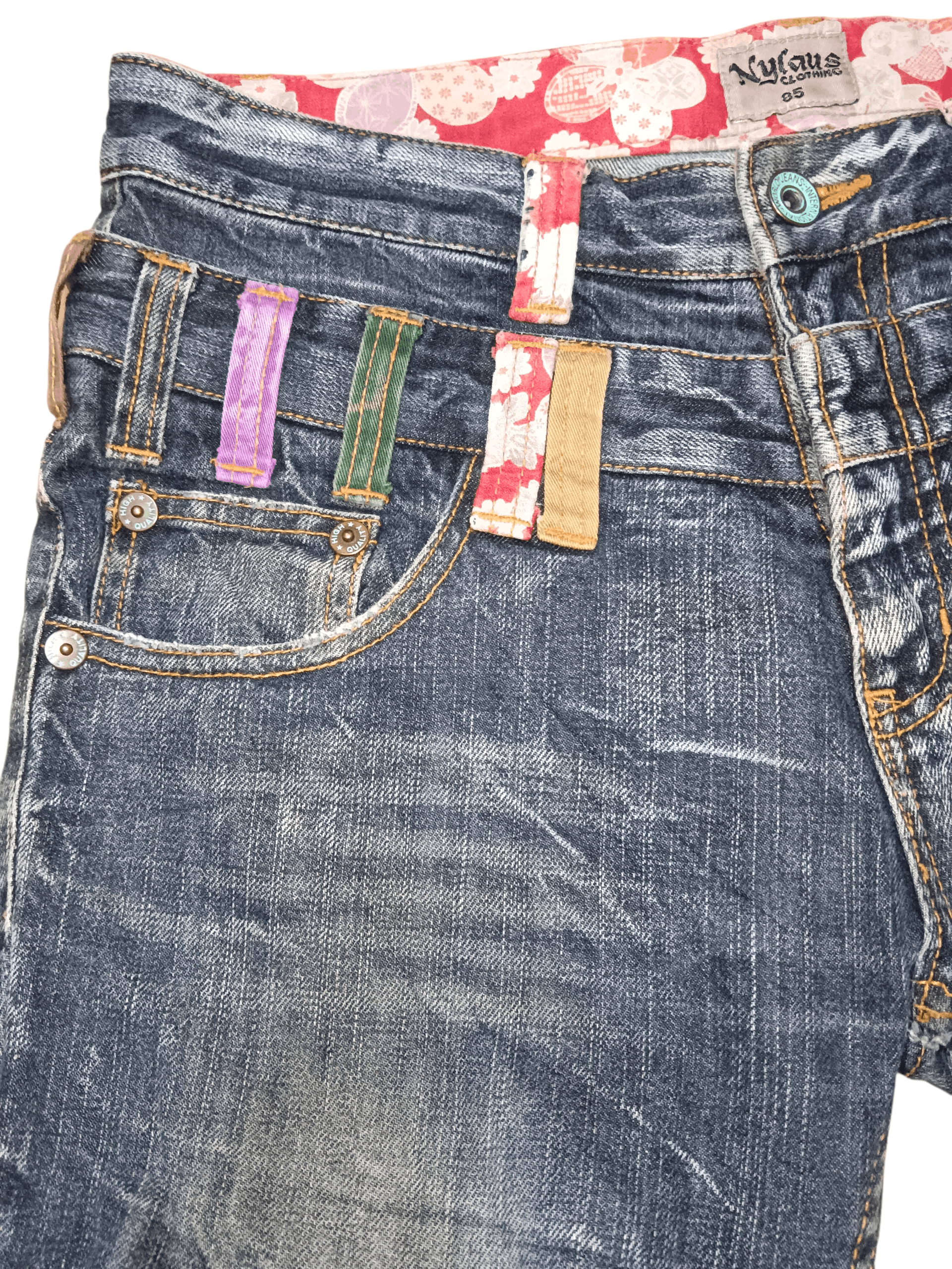 Karakuri Tamashii Nylaus Karakuri Style Double Waist Distressed Denim Size US 32 / EU 48 - 6 Thumbnail