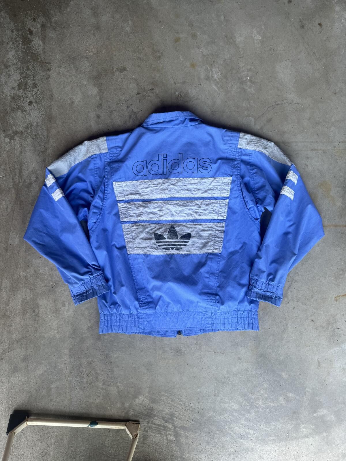 Adidas RARE Vintage 80s Adidas Big Logo Track Jacket Distressed⁠ Size US M / EU 48-50 / 2 - 1 Thumbnail