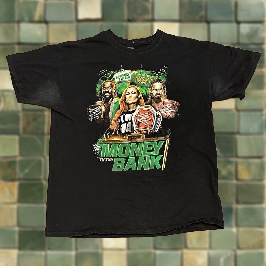 Vintage 2019 WWE Money In The Bank T Shirt XL Black Mens Size US XL / EU 56 / 4 - 1 Thumbnail