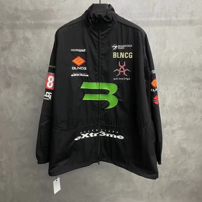 Balenciaga Balenciaga Black Logo Print Windbreaker Jacket-2506 Size US M / EU 48-50 / 2 - 1 Thumbnail