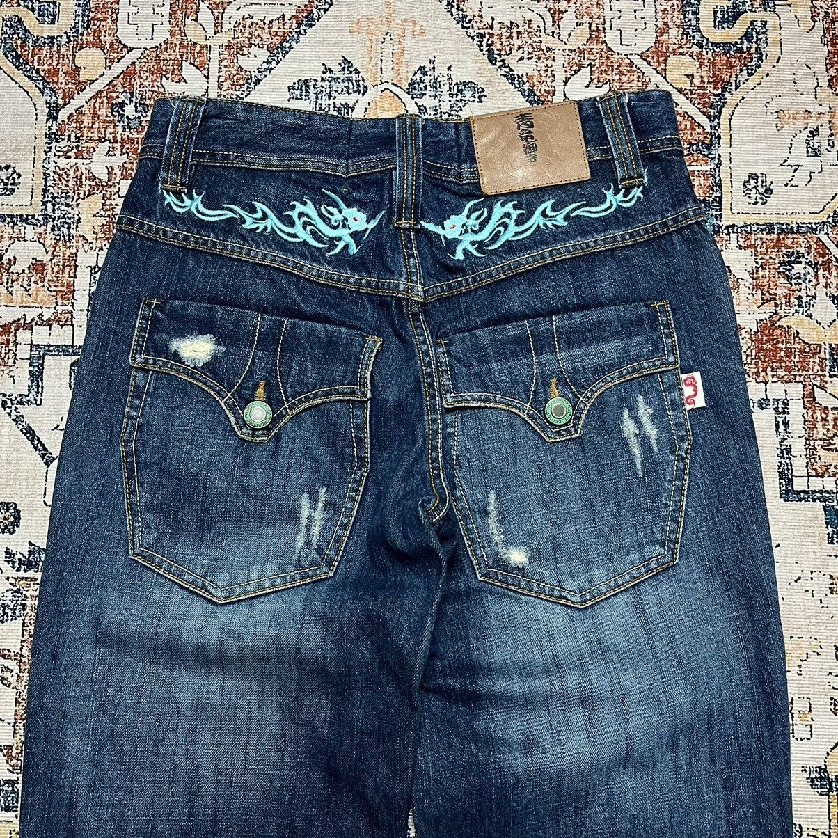 Japanese Brand Stockton World Jeans Sukajan Pants Size 29" - 2 Thumbnail