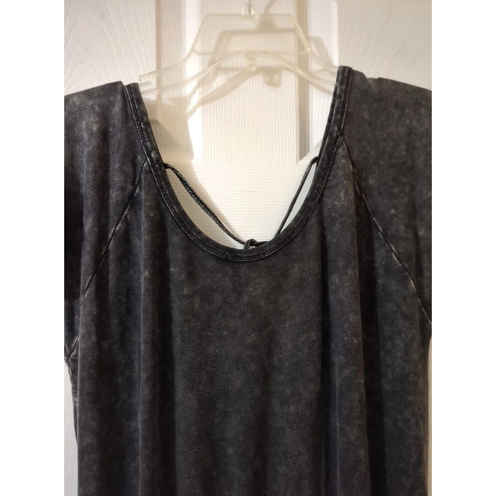 Vintage Promesa Jumpsuit One-Piece Black Tie Dye Knit Cotton Blend Elastic Waist Short Sleeve Round Neck Tie Dye Bohemian Size M Womens Size 32" / US 10 / IT 46 - 3 Thumbnail