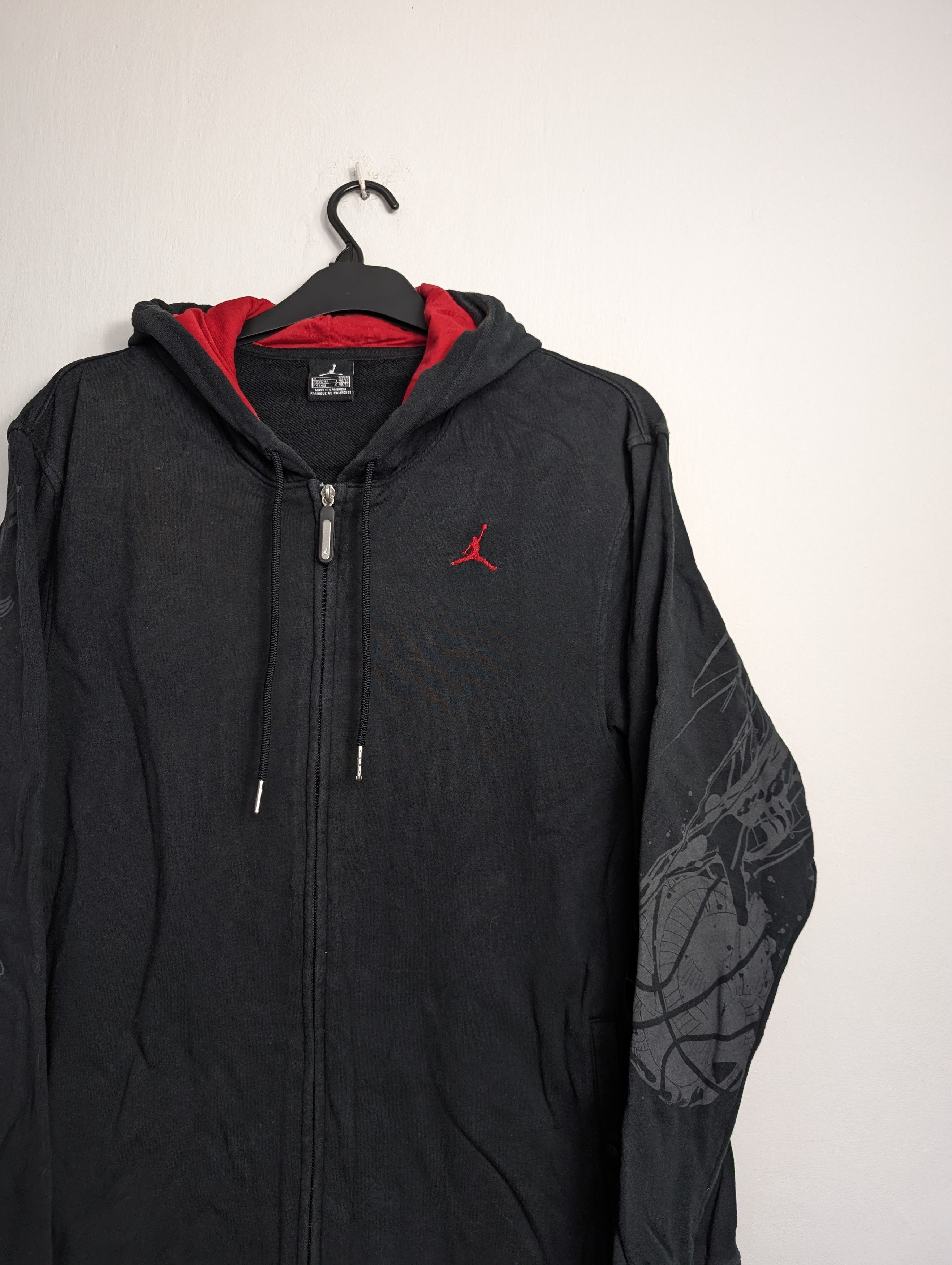 Jordan Brand × Nike Vintage Air Jordan Zip Hoodie Y2K Streetwear Size US M / EU 48-50 / 2 - 2 Thumbnail