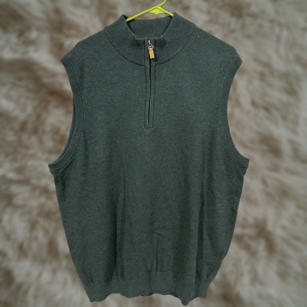 Roundtree & Yorke Roundtree & Yorke Mens L 1/4 Zip Vest Green Casual Golf Activewear Size US L / EU 52-54 / 3 - 1 Thumbnail