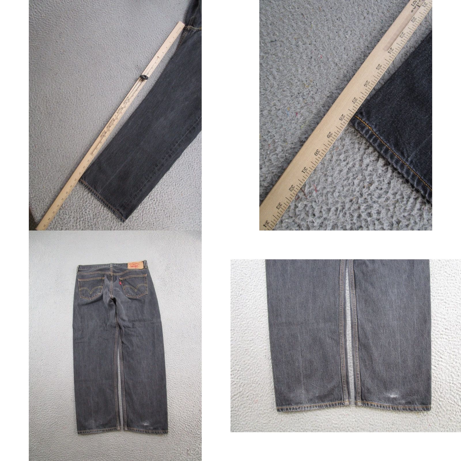 Levi's Vintage Levi's 501 Jeans Black 36x30 Button Fly Straight 34x28 Men Regular Denim Cotton Jeans Y2K Mens Black Size US 36 / EU 52 - 9 Thumbnail