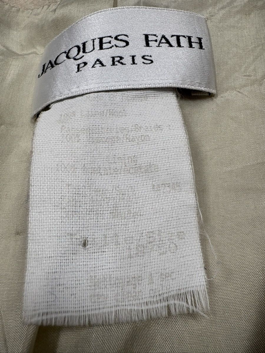 Other Jacques Fath Paris Beige Wool Tailored Blazer Coat Vintage Size L / US 10 / IT 46 - 13 Thumbnail