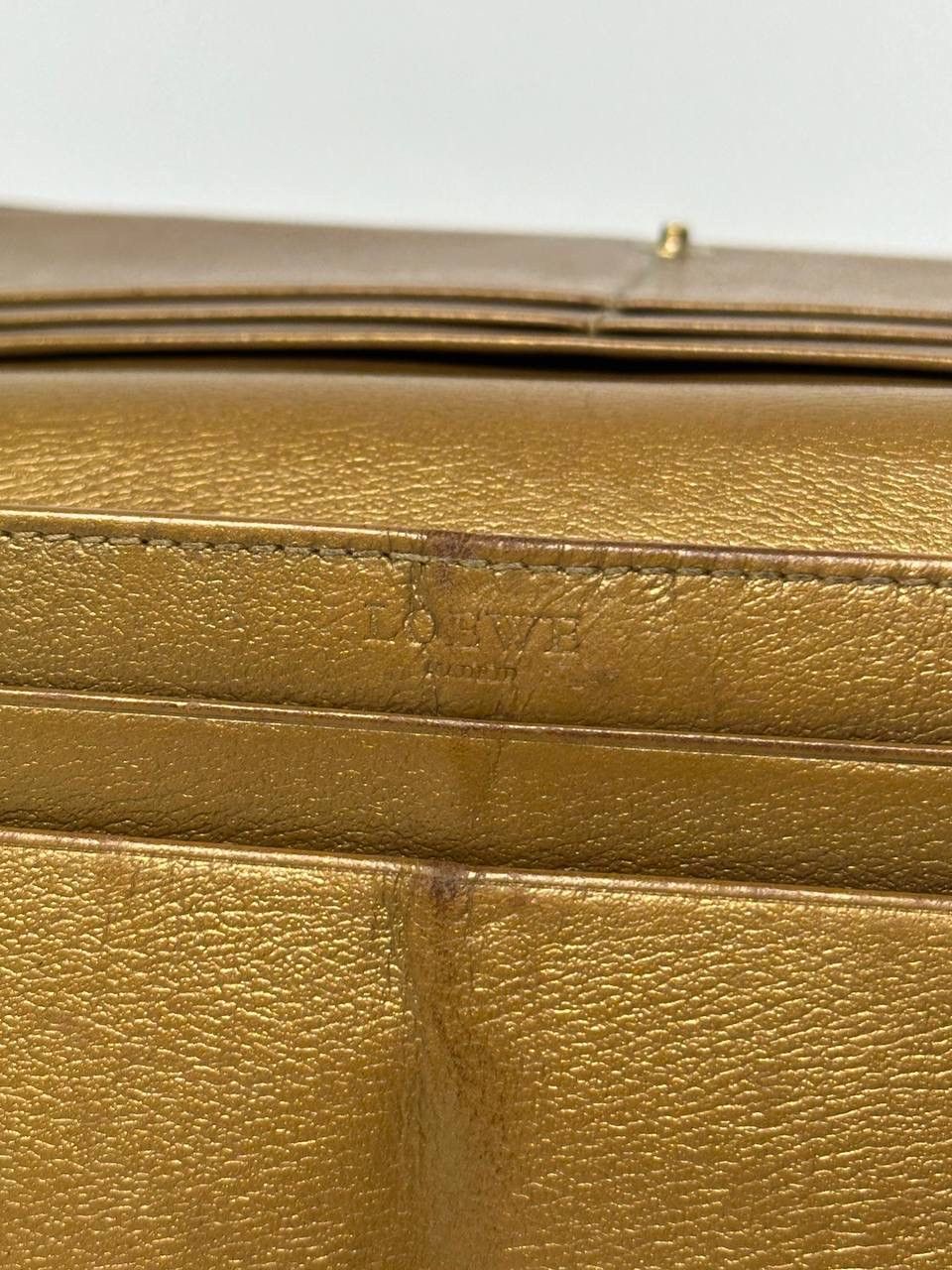 Loewe 90s Vintage Loewe Anagram Leather Authentic Golden Wallet Size ONE SIZE - 12 Thumbnail