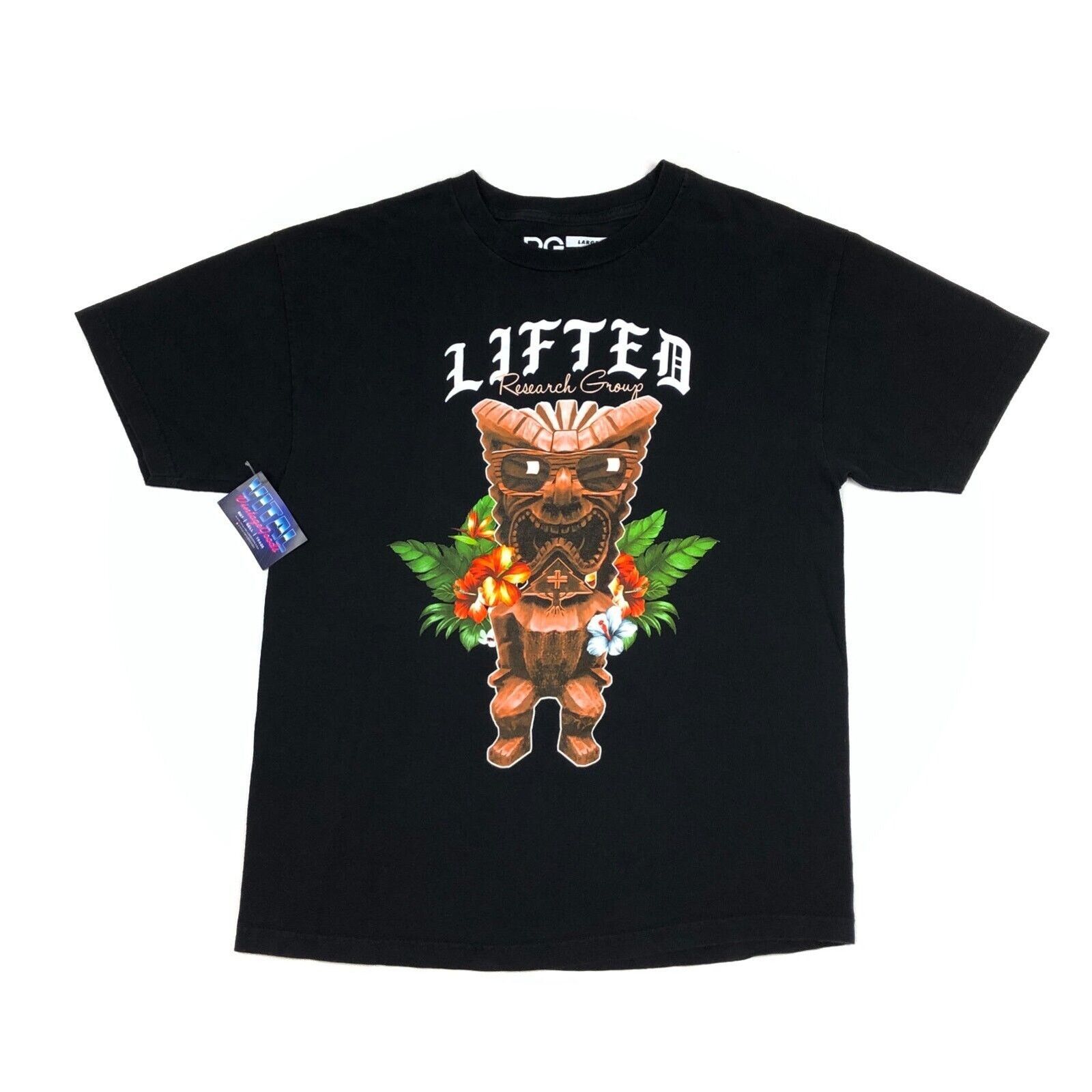 LRG × Vintage LRG Standard Fit Tiki Head Logo Black Tee T Shirt Large L B3 Size US L / EU 52-54 / 3 - 1 Thumbnail