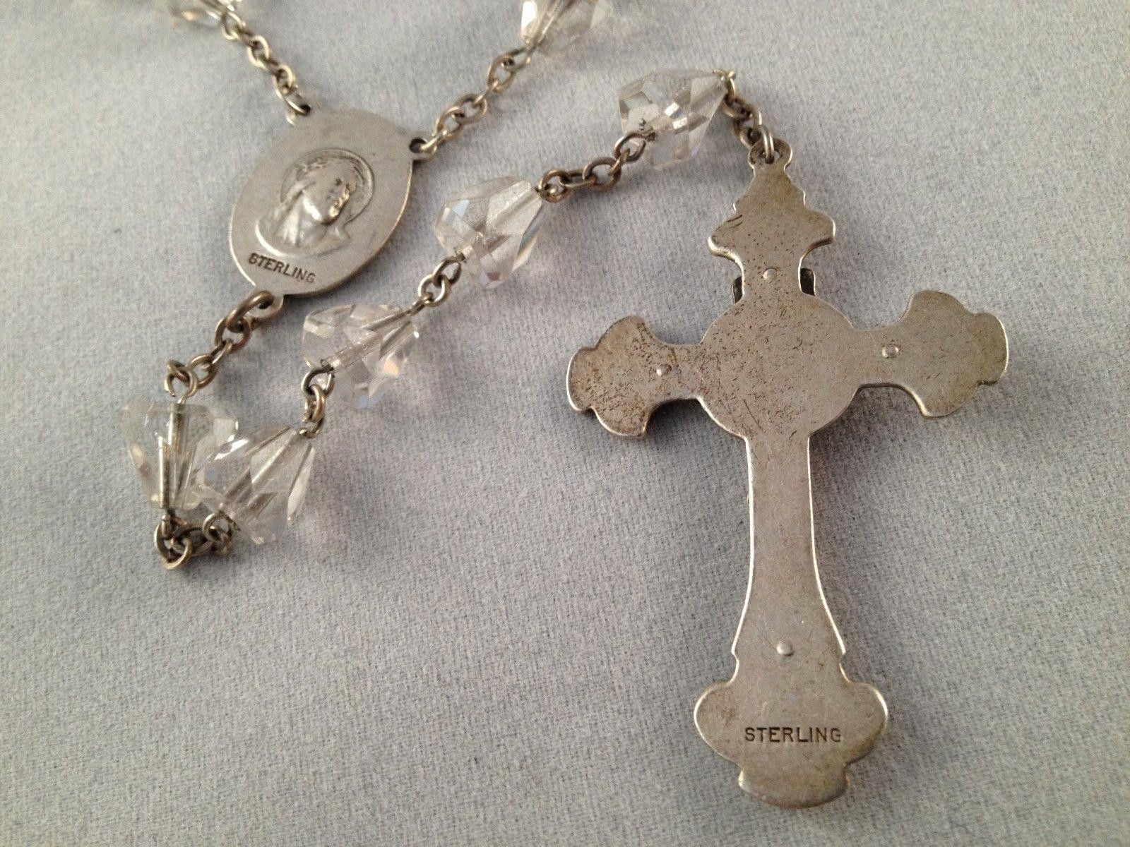 Designer Lead Crystal Bead Sterling Silver Rosary Size ONE SIZE - 4 Thumbnail