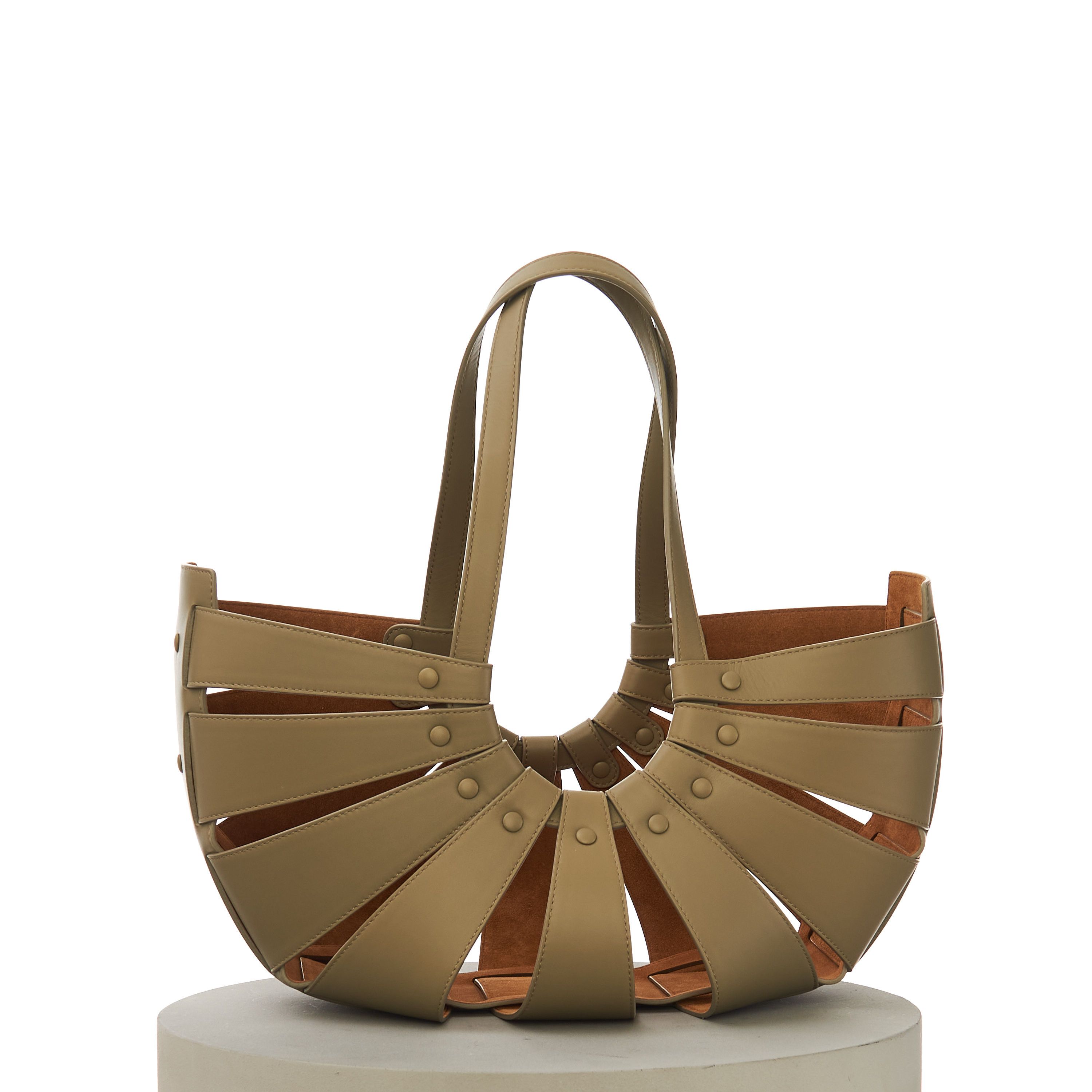 Bottega Veneta SHELL Medium Tote Bag In Taupe Cut-out Leather Size ONE SIZE - 3 Thumbnail
