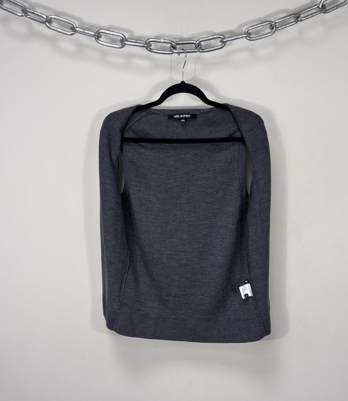 Neil Barrett Neil Barrett Men’s Grey Wool Knit Vest Sleeveless Cardigan Size US M / EU 48-50 / 2 - 5 Thumbnail
