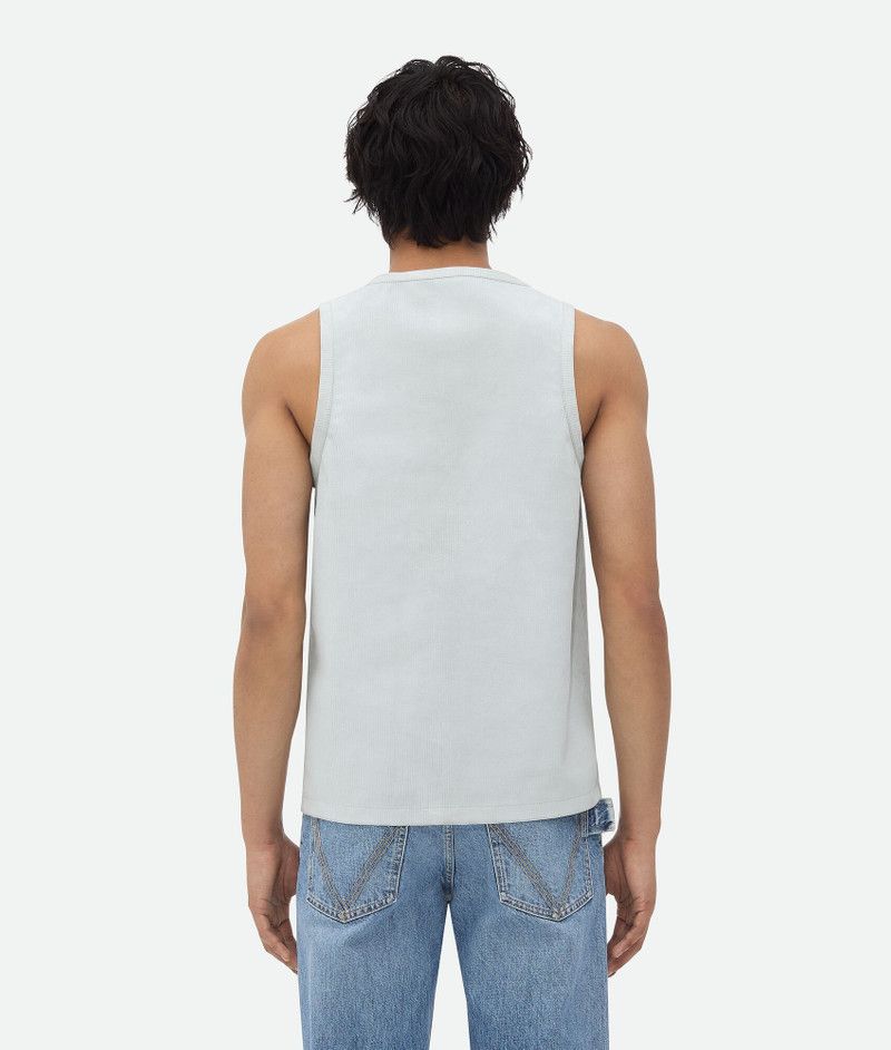 Bottega Veneta o1bcso1str0526 Jersey Rib Leather Tank Top in Stone White Size US XL / EU 56 / 4 - 3 Thumbnail