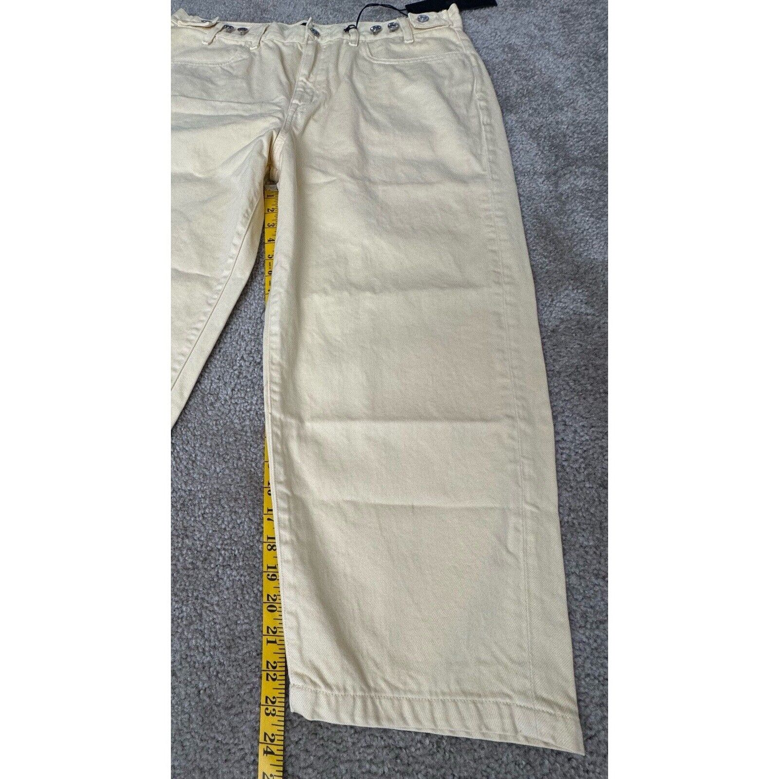 Edwin EDWIN Maiia Cropped Wide leg yellow Jeans Large New $228 Size 37" - 11 Thumbnail