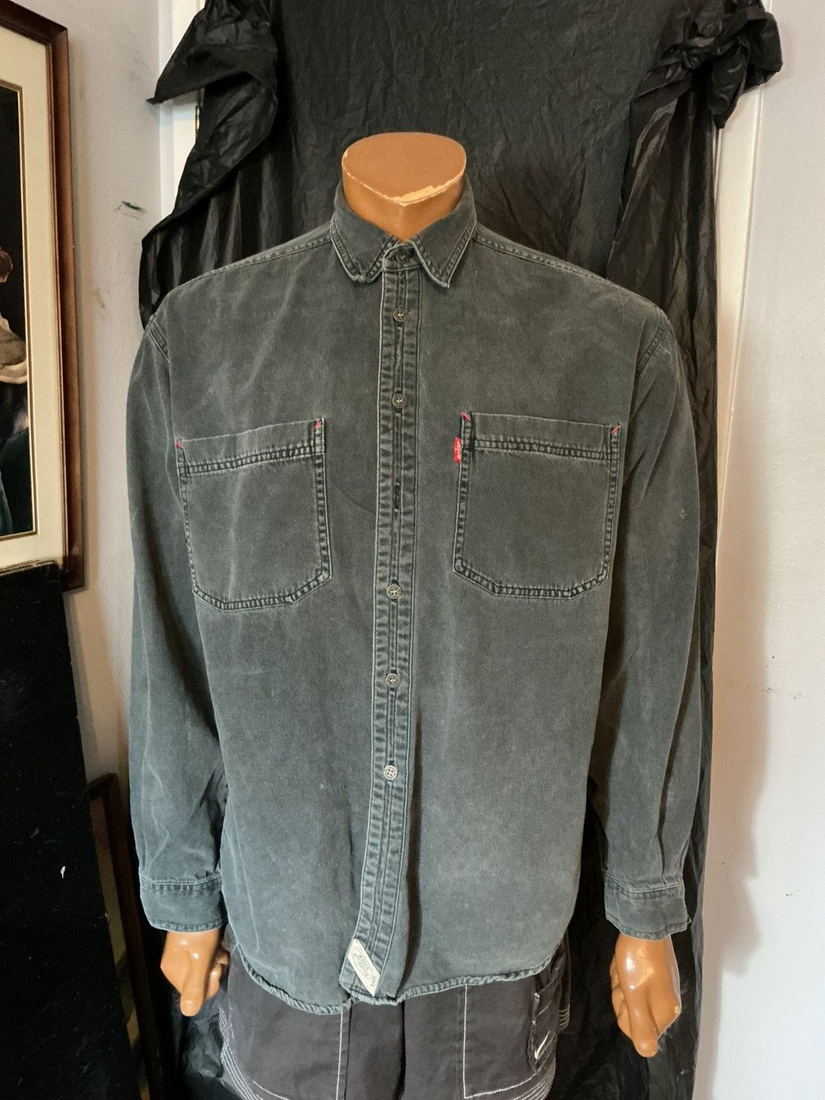 Levi's Vintage 90s Levis Modern Authentics Black Button L/S Shirt Size US M / EU 48-50 / 2 - 9 Thumbnail