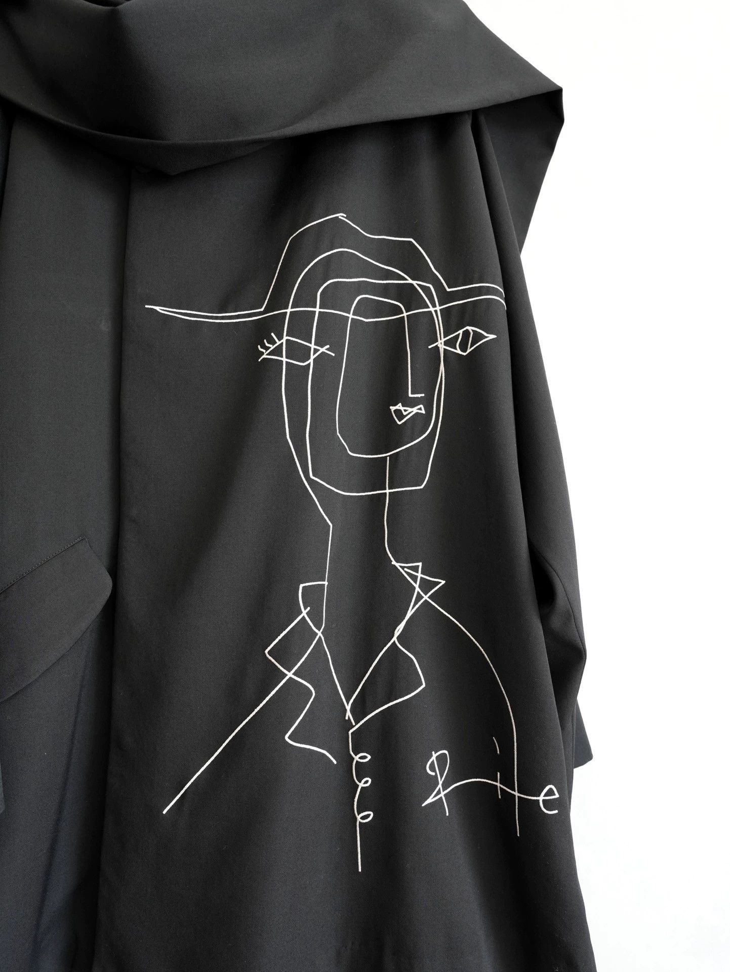 Yohji Yamamoto Yohji Yamamoto 16AW Rie Embroidered Scarf Jacket Size US L / EU 52-54 / 3 - 4 Thumbnail