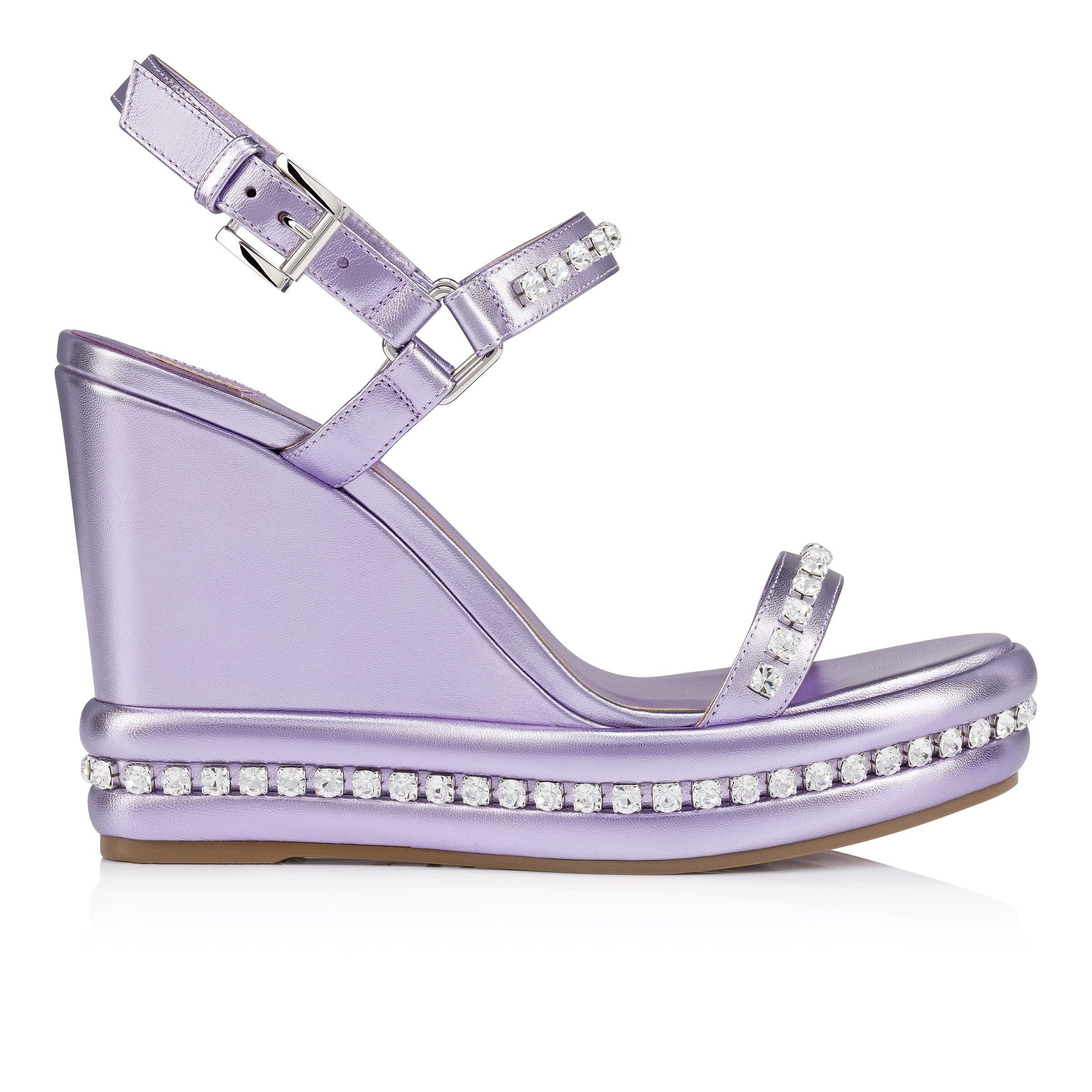 oc11z0125 Pyrastrass 110mm Wedge Sandals in Light Purple