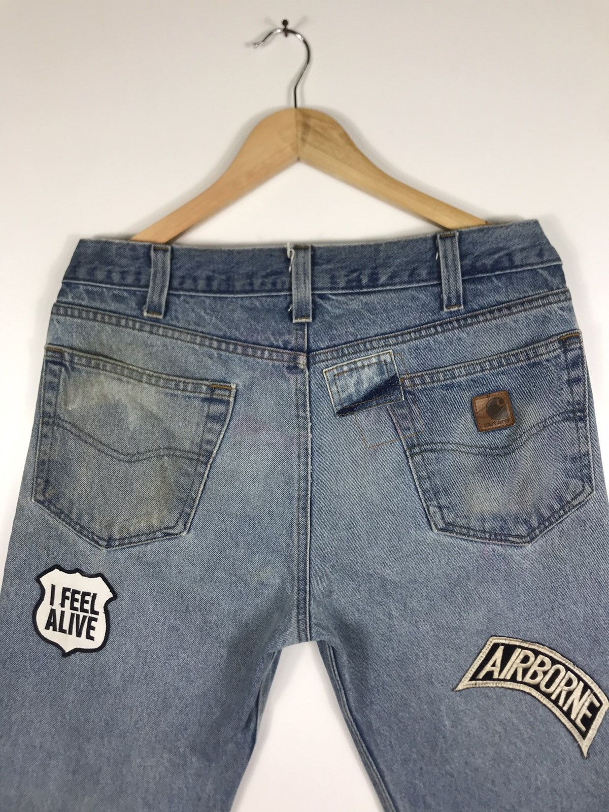 Carhartt ⚡️Light Wash Carhartt Pacthes Denim Jean Shorts 35X24 Size US 35 - 15 Thumbnail