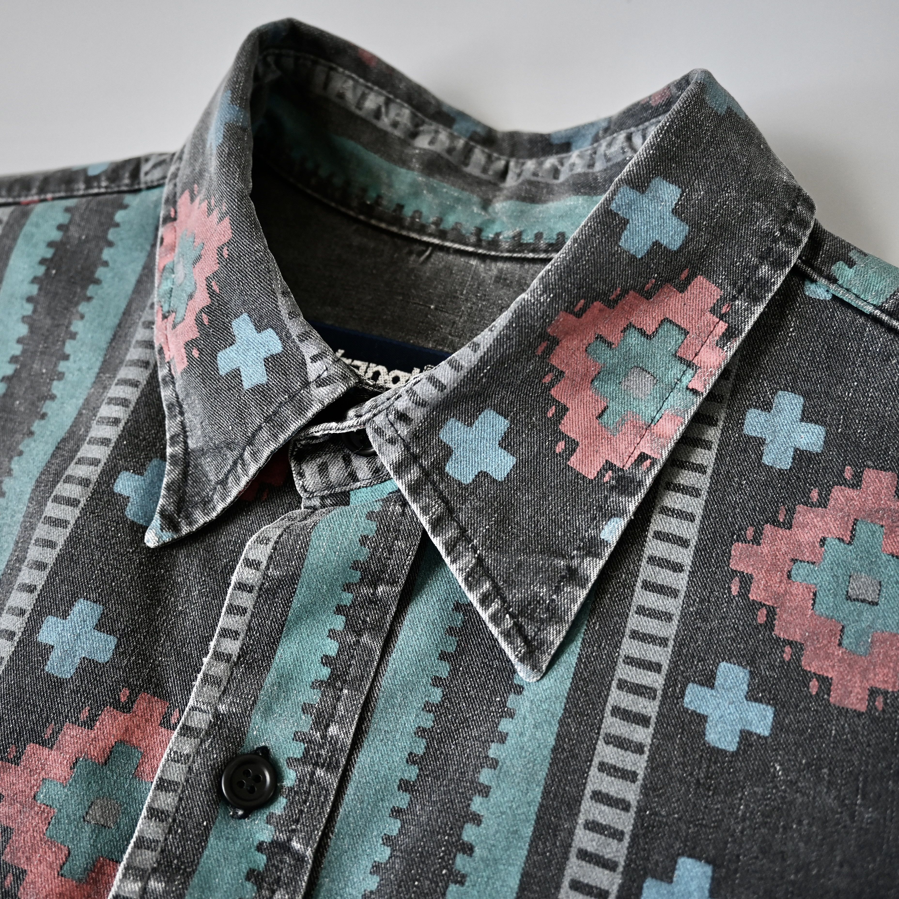 Vintage VTG Wrangler Brushpopper cape shirt Aztec Navajo 16.5-35 Size US L / EU 52-54 / 3 - 5 Thumbnail