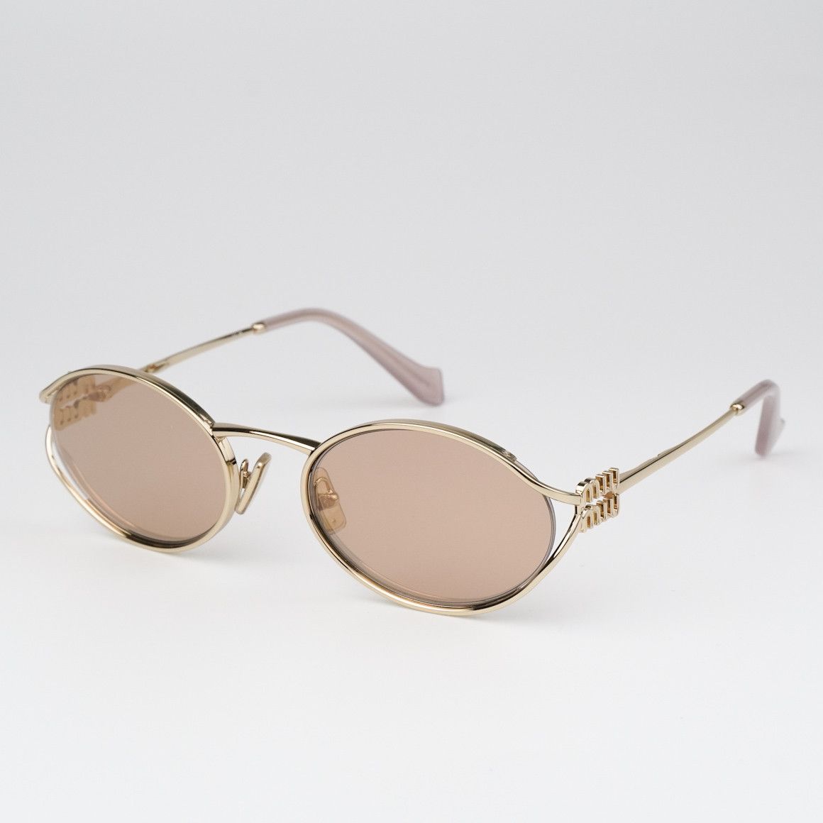 Miu Miu NEW Miu Miu MU52YS ZVN20F LOGO Oval Unisex Sunglasses Size ONE SIZE - 4 Thumbnail