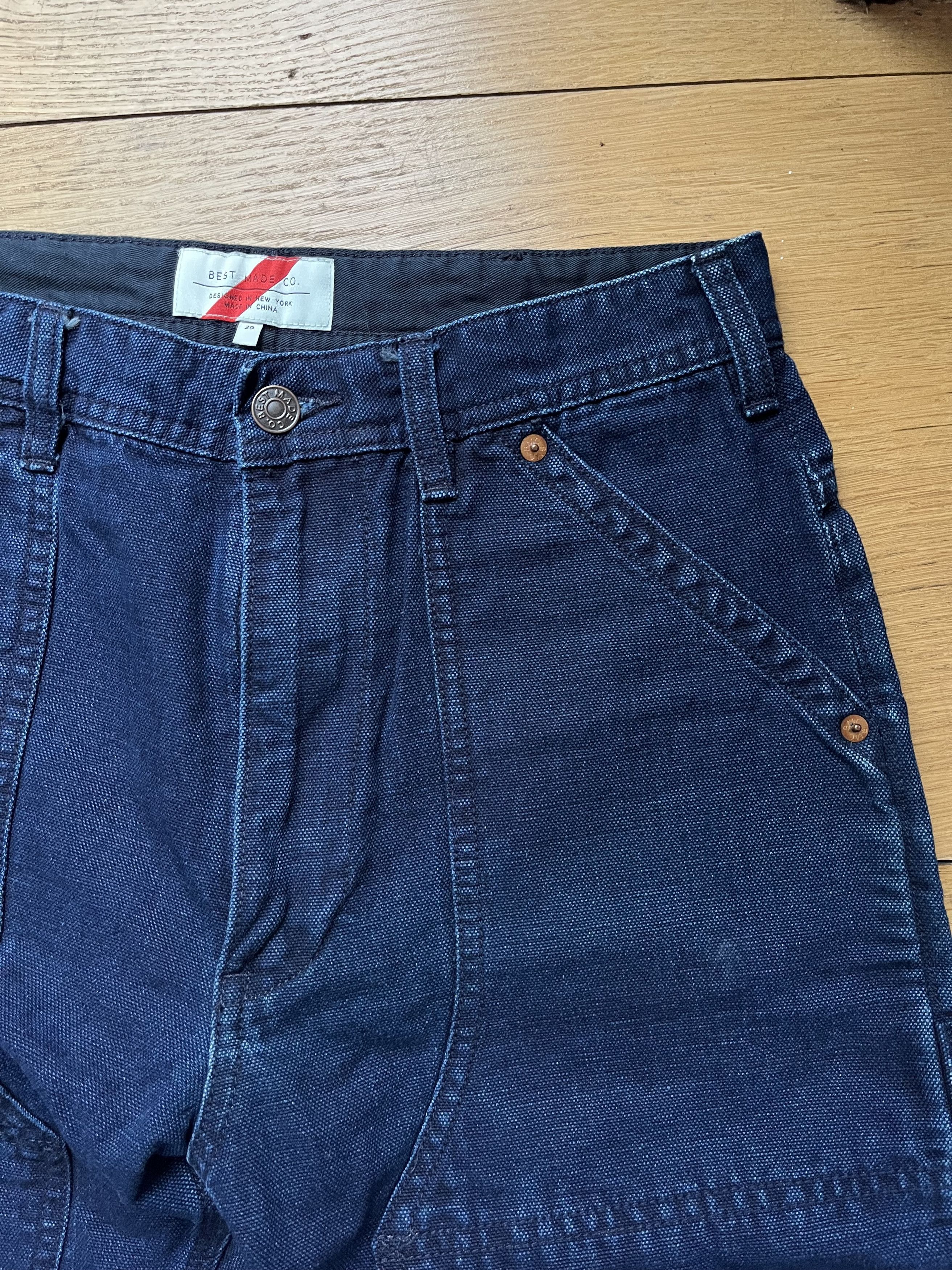 Best Made Co. Indigo Dyed Selvedge Canvas Carpenter Pants Size US 29 - 5 Thumbnail