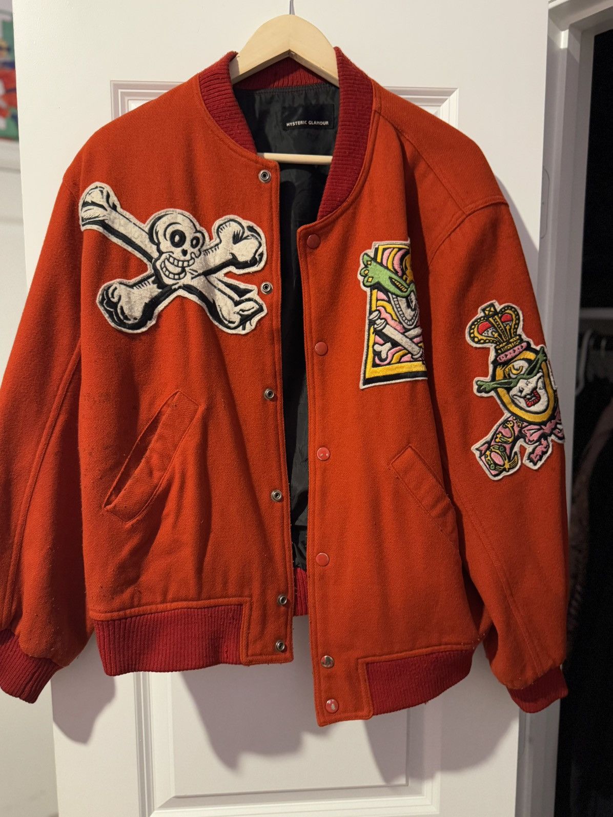 hysteric glamour skull wool blouson