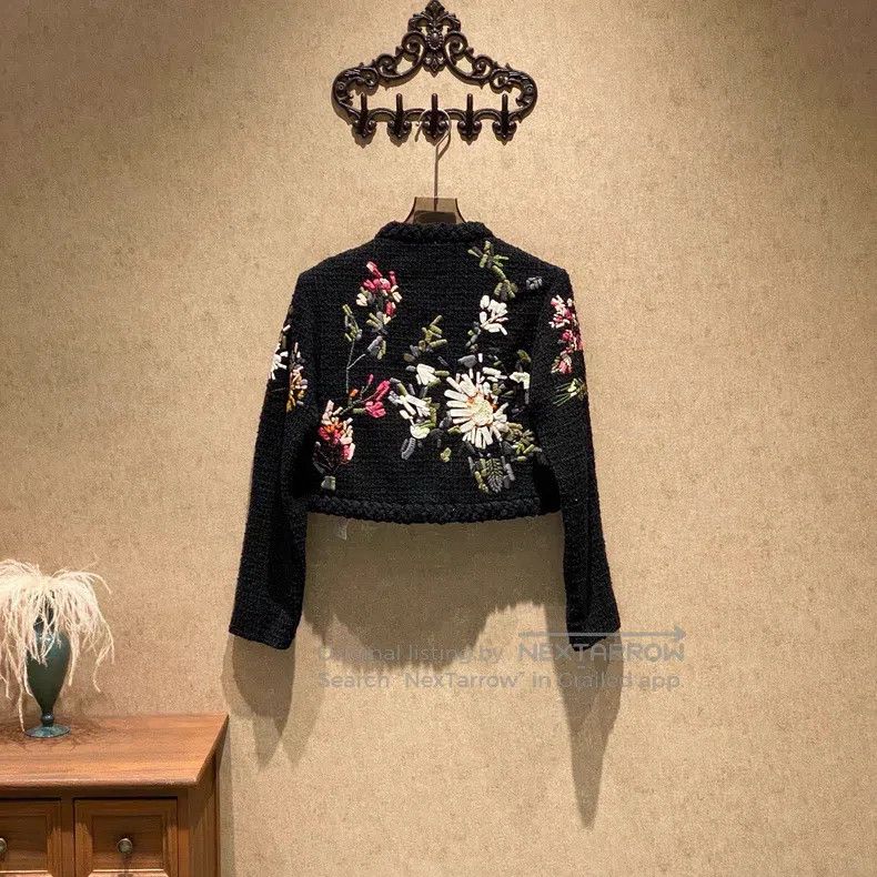 Valentino Valentino Floral embroidered tweed coat Size XXS / US 00 / IT 34 - 2 Thumbnail