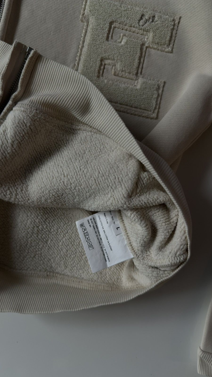 ERL ERL Off white varsity zip up hoodie Size US L / EU 52-54 / 3 - 8 Thumbnail