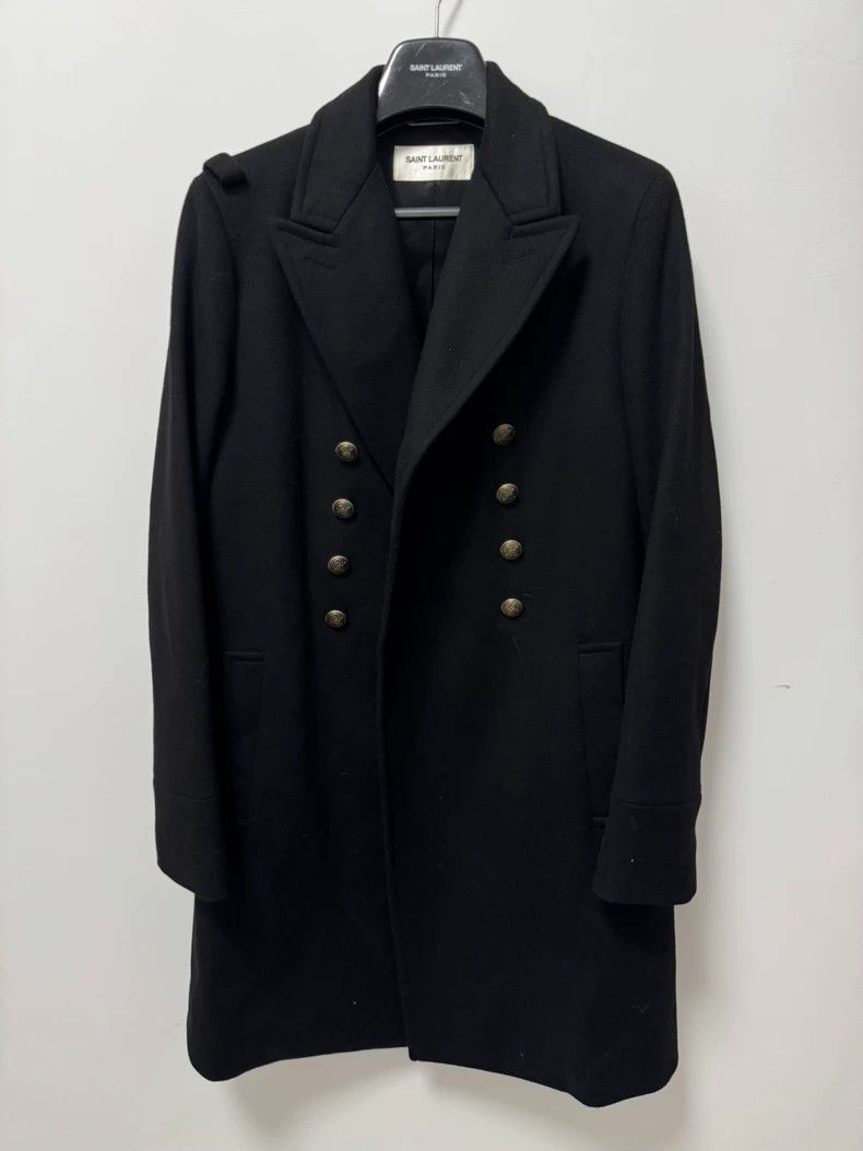 Saint Laurent Paris Saint Laurent Double-Breasted Navy Coat Size US M / EU 48-50 / 2 - 1 Thumbnail