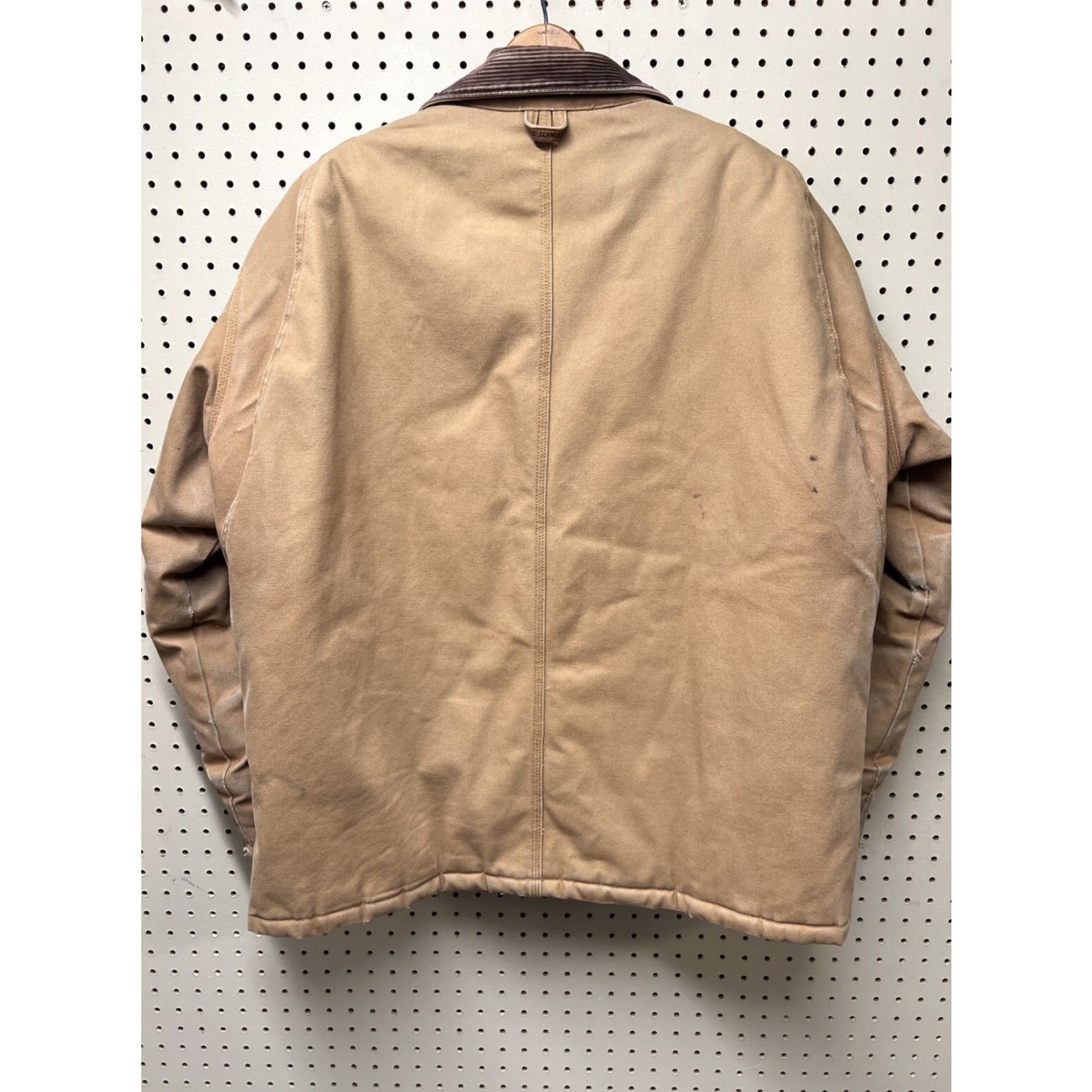 Vintage VINTAGE C.E. Schmidt Work Jacket Brown Tan Cotton Canvas Zip L 90s Mens Regular Short Brown Lining Polyester Quilted Distressed Logo Coat/Jacket Size US L / EU 52-54 / 3 - 2 Thumbnail