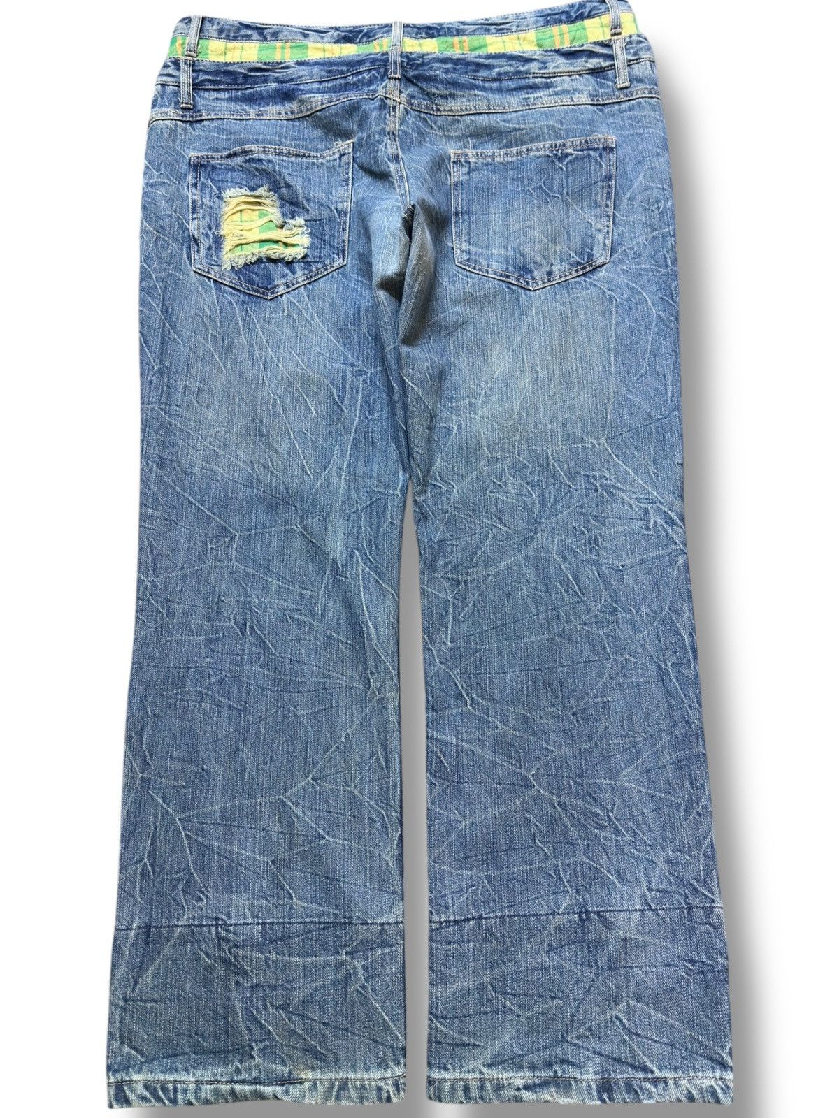 Hysteric Glamour Vintage Japanese Brand Double Waist Baggy Honeycomb Denim Size US 41 - 5 Thumbnail
