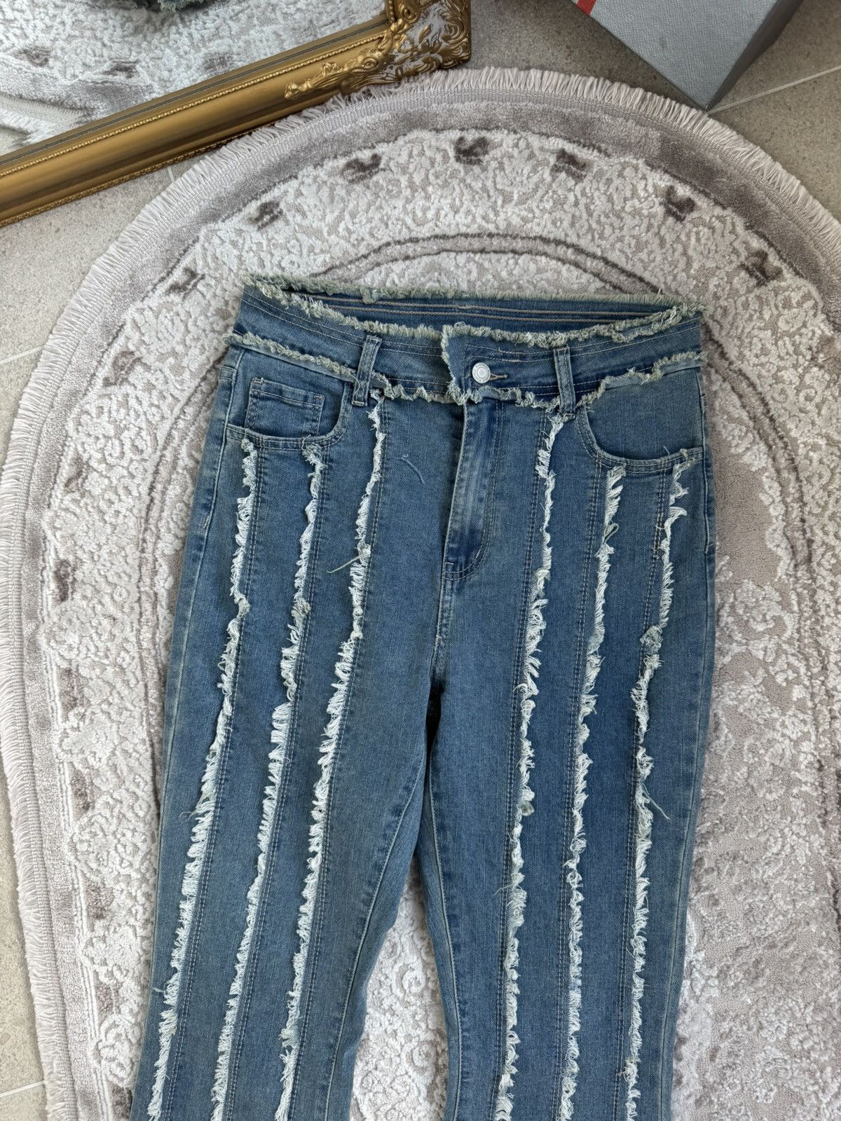 If Six Was Nine Y2K vintage Crazy Flared Bootcut Jeans Mudwash Faded Denim Size 34" / US 12 / IT 48 - 2 Thumbnail