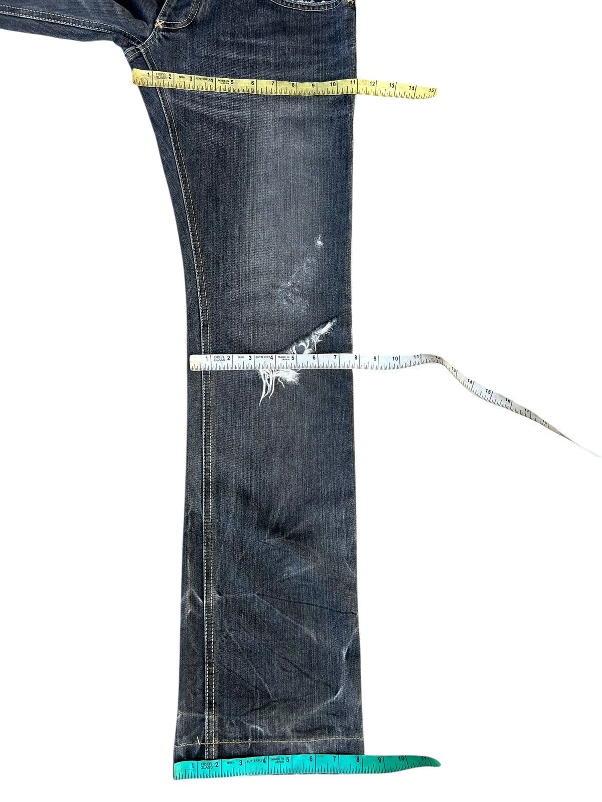 Vintage Souk Japan Ripped Distressed Denim Flare Jeans Size US 32 / EU 48 - 5 Thumbnail
