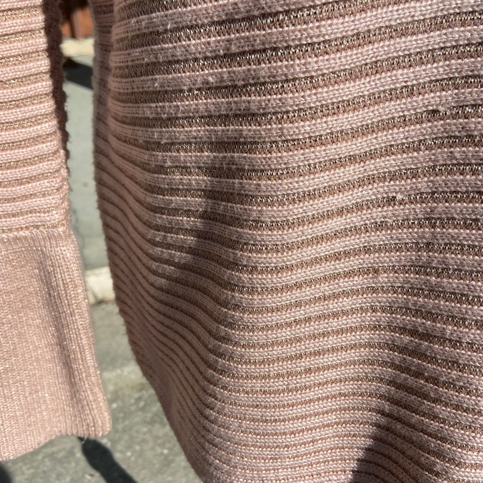 Calvin Klein Calvin Klein Pink Metallic Gold Cowl Neck Ribbed Sweater M Size M / US 6-8 / IT 42-44 - 6 Thumbnail