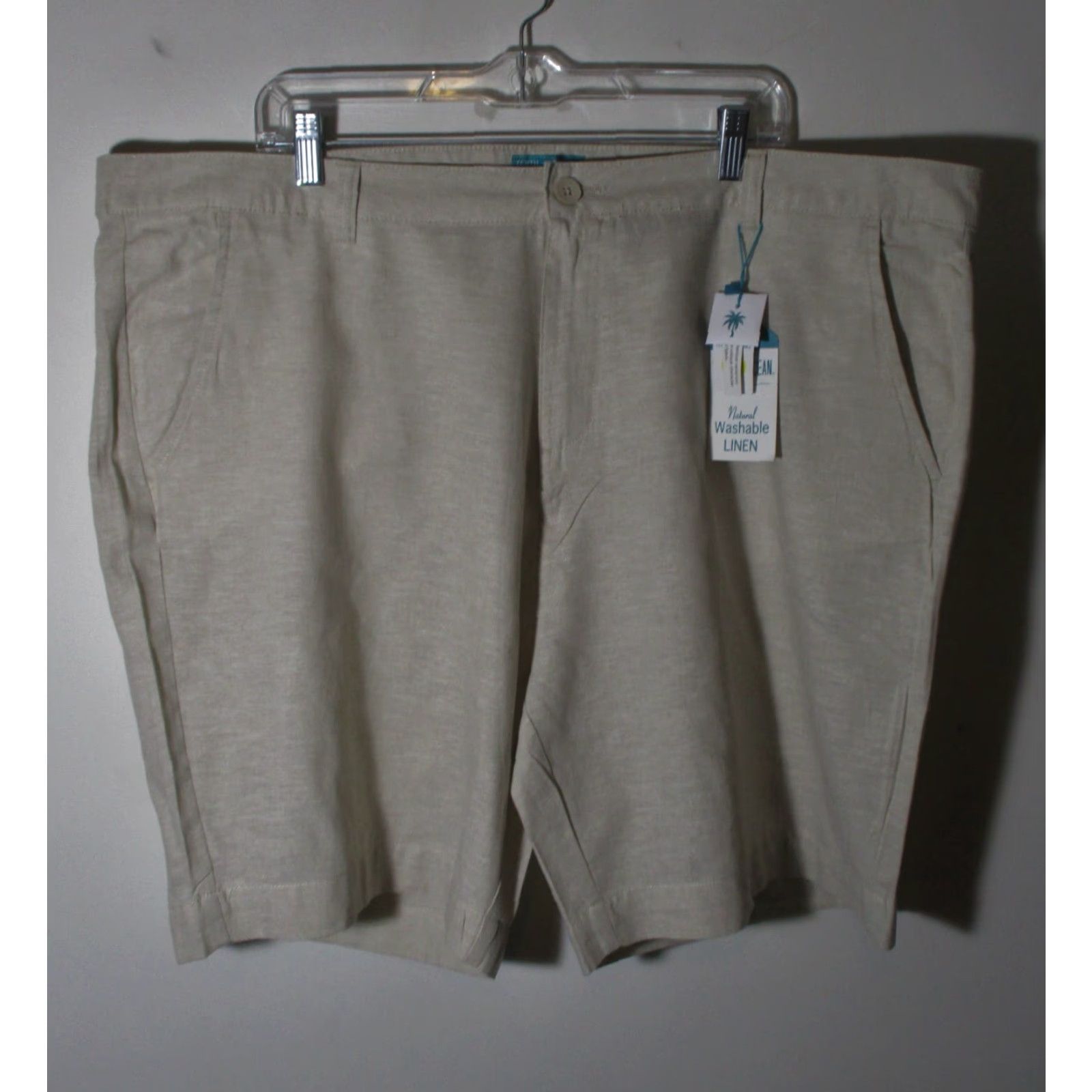 Vintage TENTH + OCEAN Linen Oxford Shorts Men 44 Beige Tan NWT Vintage No XS Size US 44 / EU 60 - 2 Thumbnail