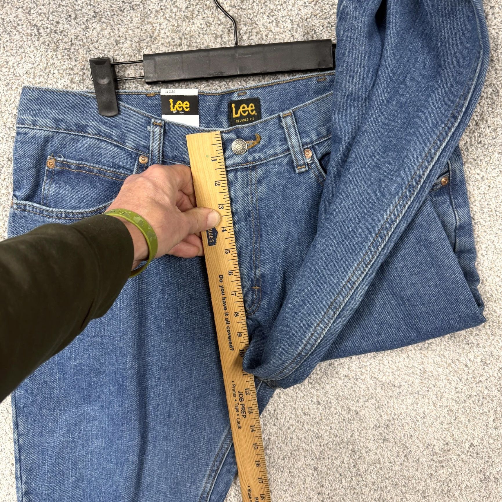 Lee Lee Relaxed Fit Jeans Mens 34x33.5 Blue Denim Straight Leg Stonewash Normcore Cotton 5-Pocket Men Spring Summer Fall Winter Jeans Mens Size US 34 / EU 50 - 5 Thumbnail