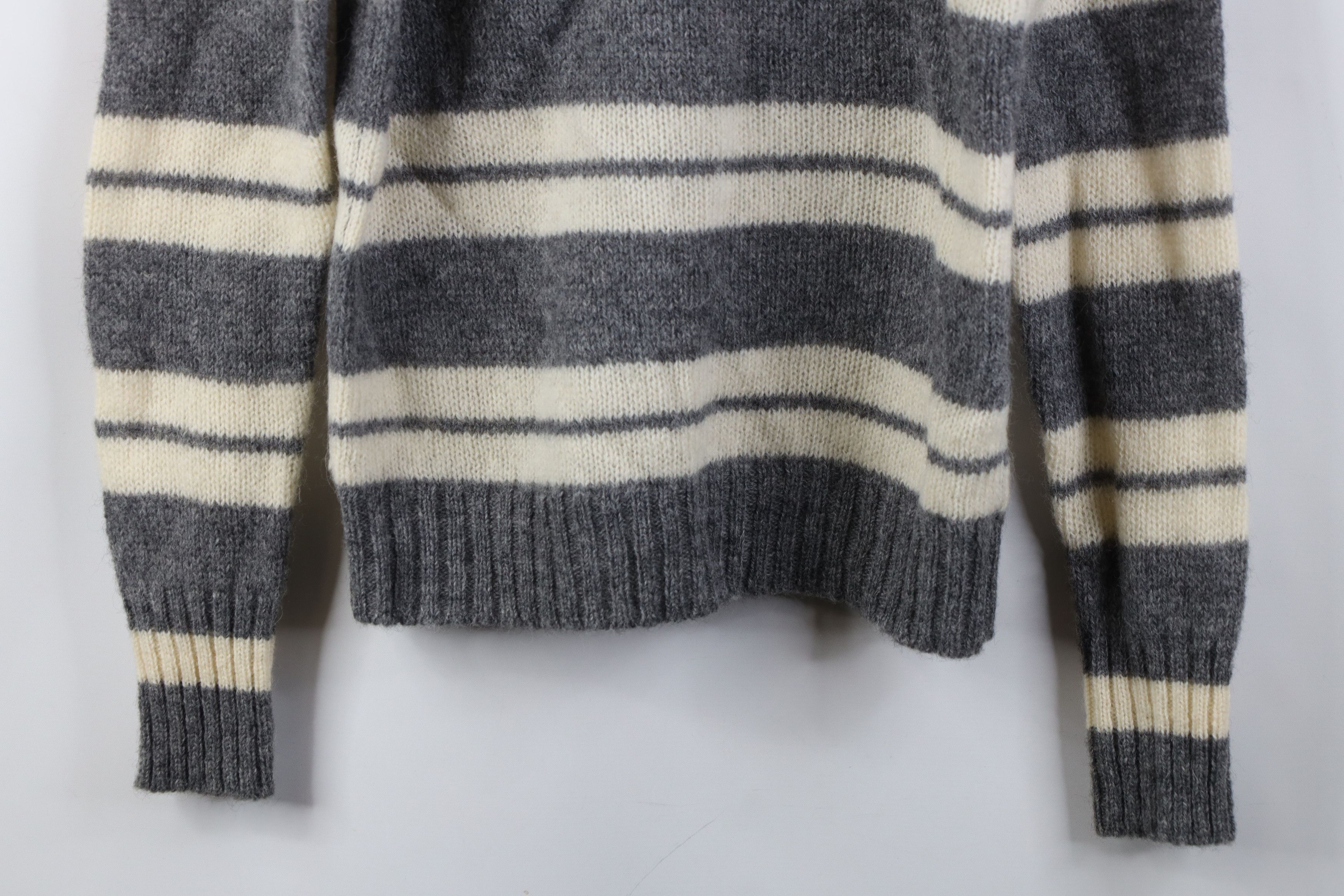 Vintage Vintage 60s 70s Streetwear Striped Wool Knit Henley Sweater Size S / US 4 / IT 40 - 3 Thumbnail