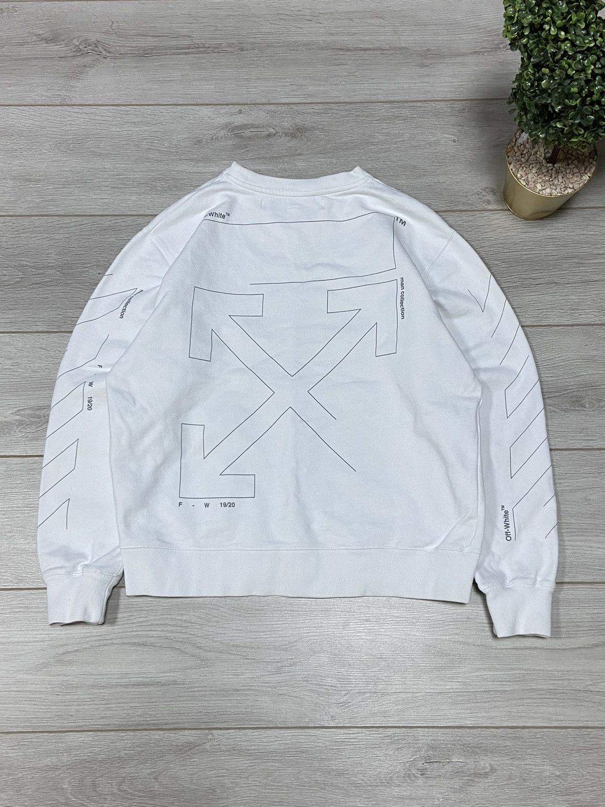 Off-White Off-White unfinished diagonal arrows sweatshirt Size US XL / EU 56 / 4 - 1 Thumbnail