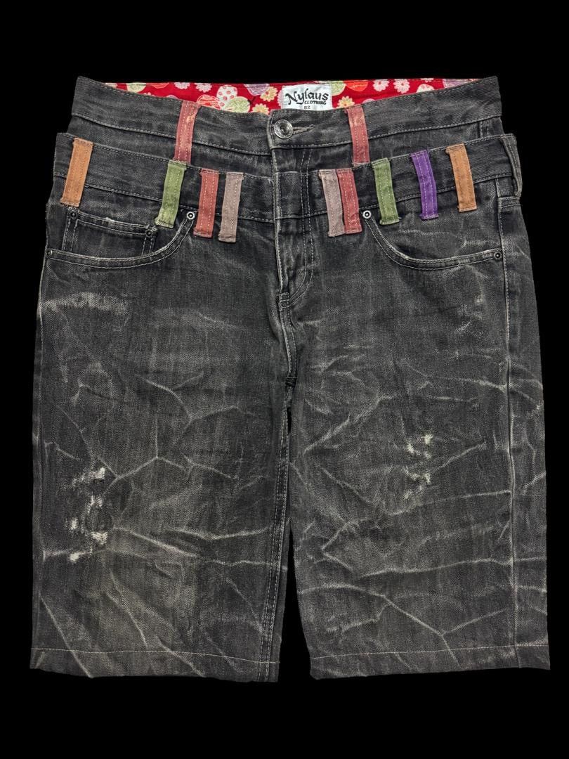 Vintage Antfui 🇯🇵 Double Waist Whisker Short Distressed Jean