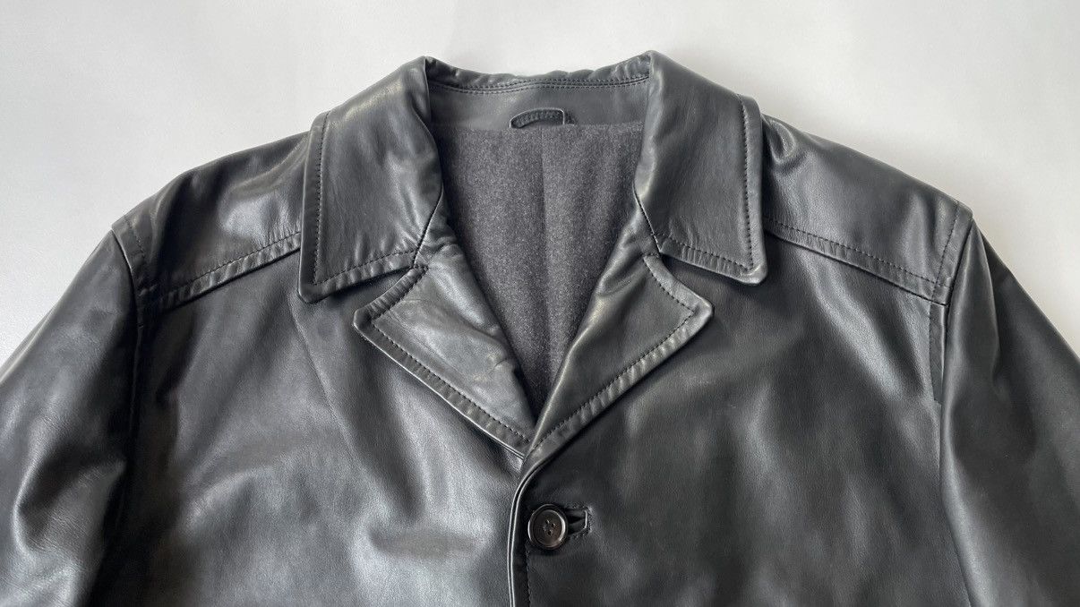 Prada A/W 2000 Black Leather Overcoat Size US XL / EU 56 / 4 - 4 Thumbnail