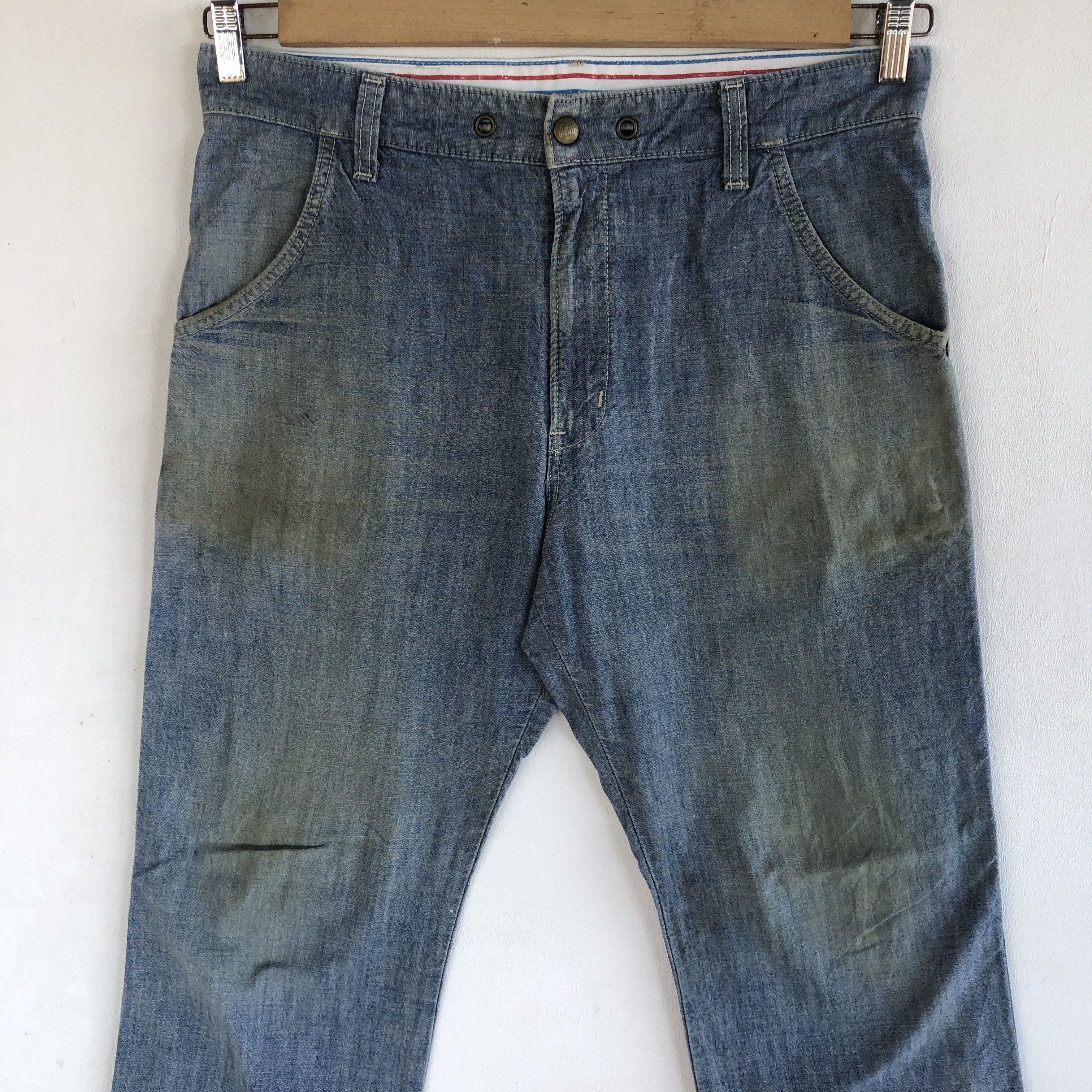 Edwin Vintage Edwin Dungaree Denim Japanese Dirty Jeans Pants Size US 34 / EU 50 - 3 Thumbnail