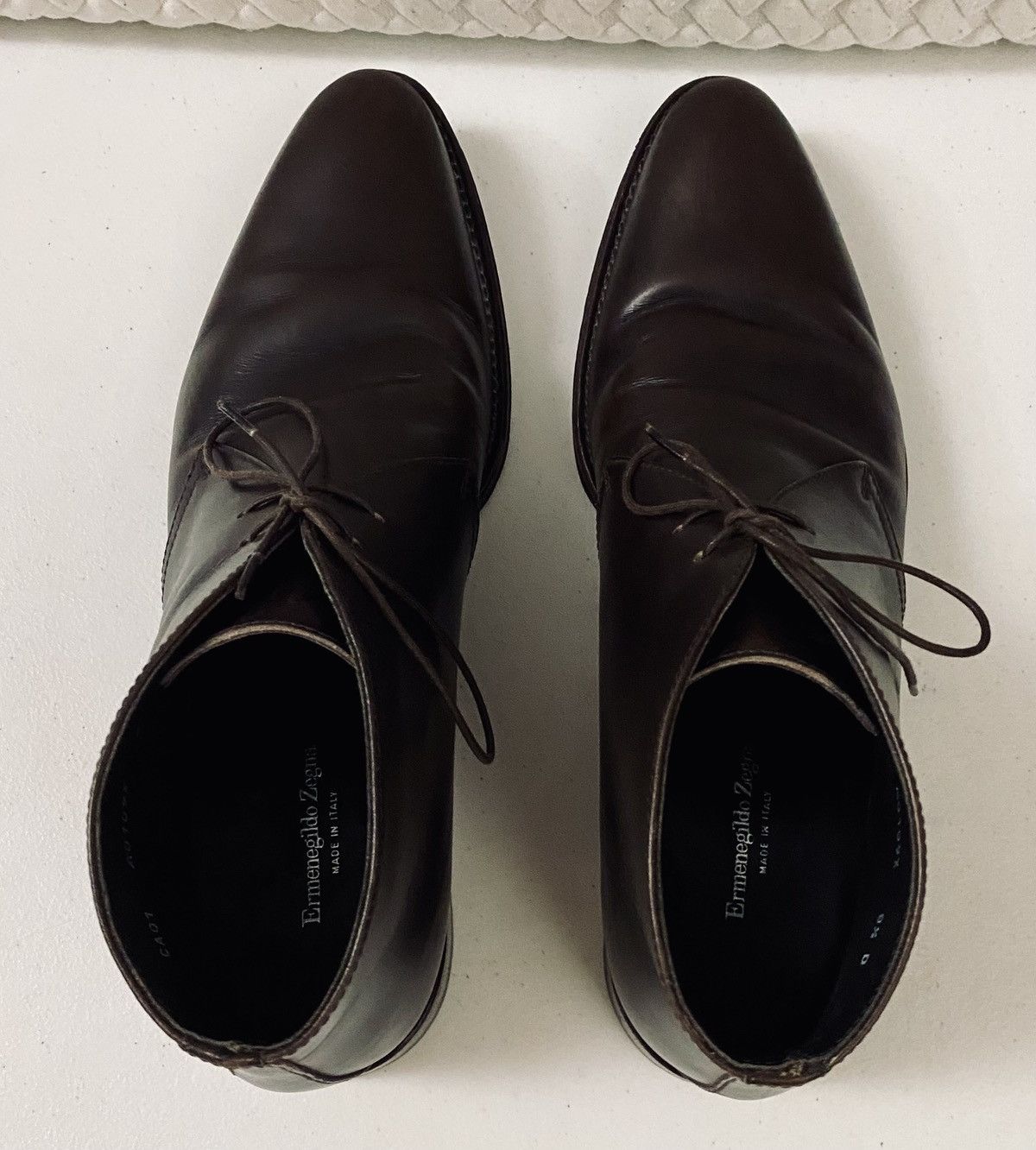 Ermenegildo Zegna Ermenegildo Zegna 🇮🇹 Dk Brown Calfskin Chukka Boots 8.5 D VGC Size US 8.5 / EU 41-42 - 15 Thumbnail