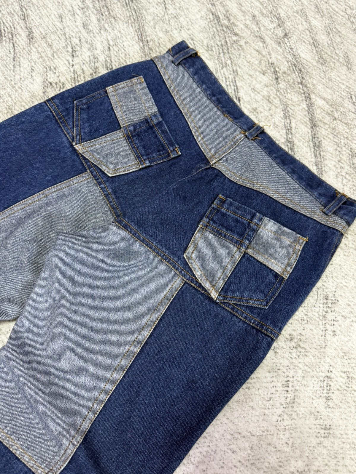 Angel Blue × Hysteric Glamour × Japanese Brand Pop Jelly Japan Penelled Frayed Patch Work Flared Jeans Size US 27 - 12 Thumbnail