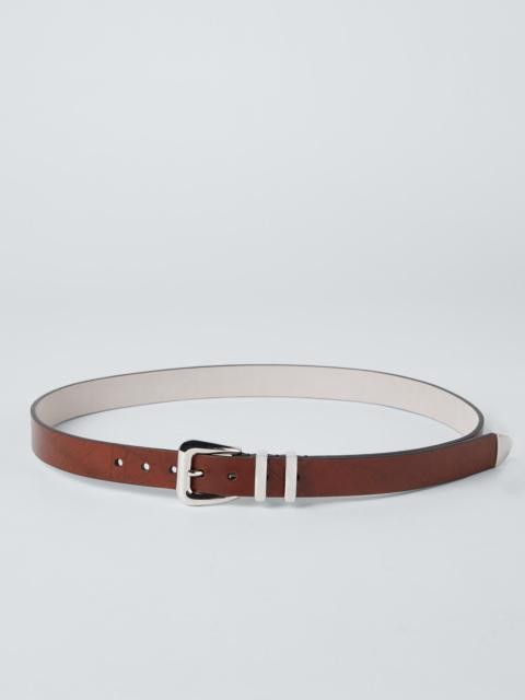 Brunello Cucinelli o1la1rc1a0325 Size: OS/Leather Belt in Brown Size ONE SIZE - 1 Thumbnail