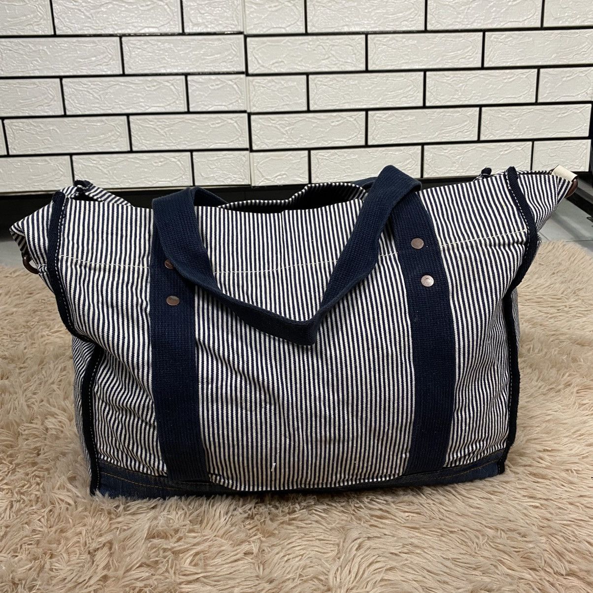 Japanese Brand 📌Vintage Striped Design Chore Bag Gap Hickory Issey Miyake Size ONE SIZE - 8 Thumbnail