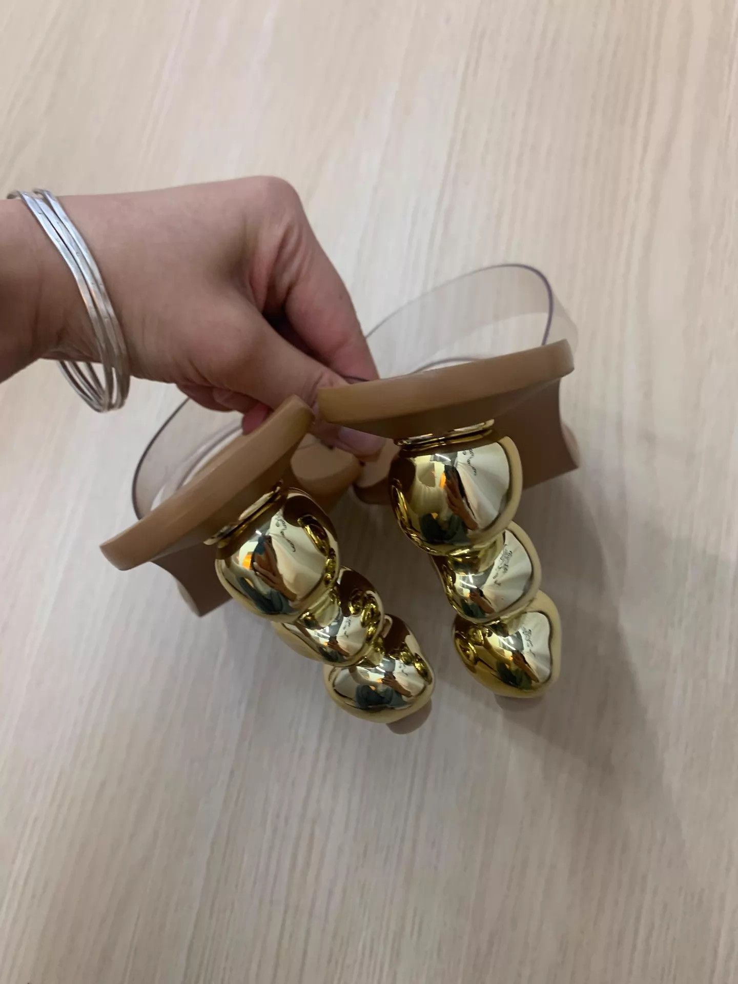 Cult Gaia Cult Gaia Gold Ball High Heel Slides 40 New Size US 9.5 / IT 39.5 - 3 Thumbnail